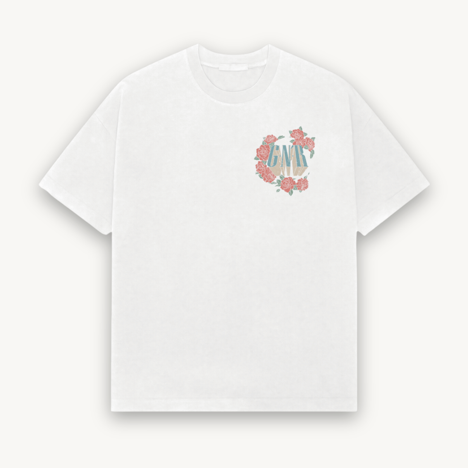 Guns N' Roses Logo White Relaxed Tee
