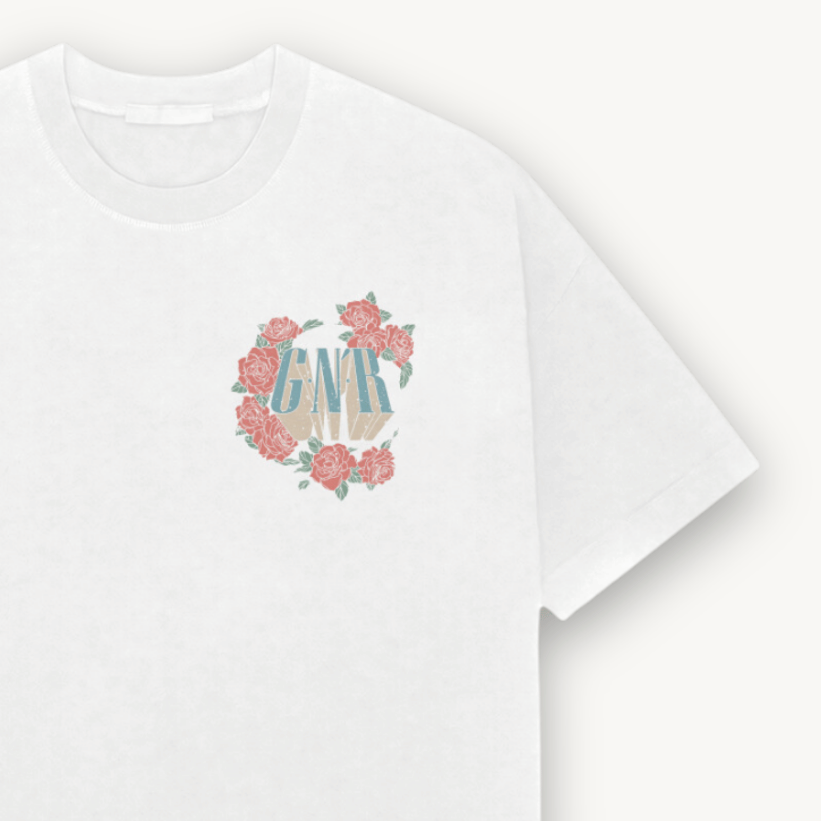 Guns N' Roses Logo White Relaxed Tee