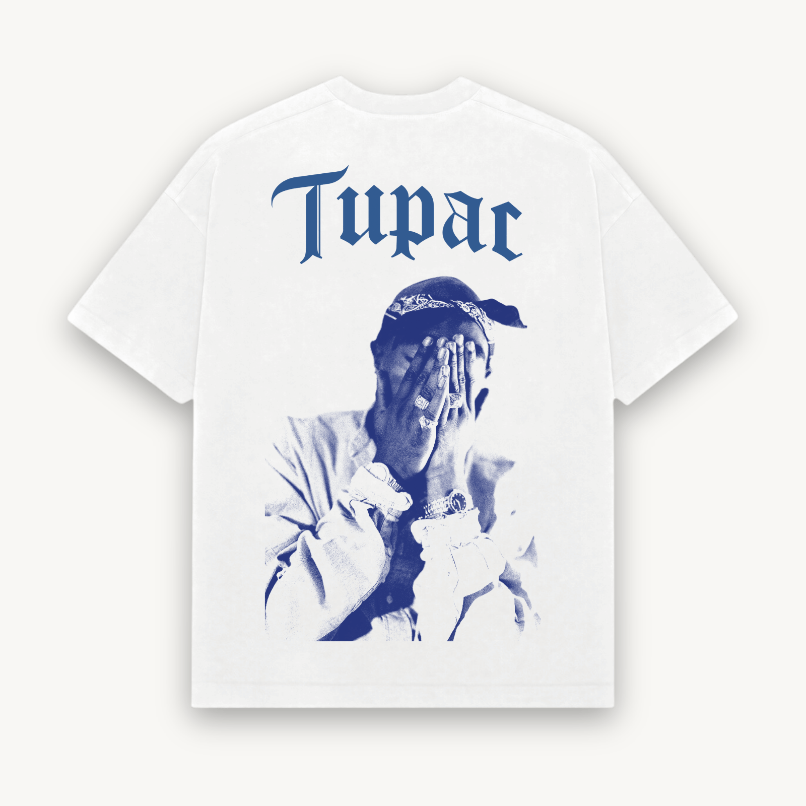 2Pac Me Against White Relaxed Tee