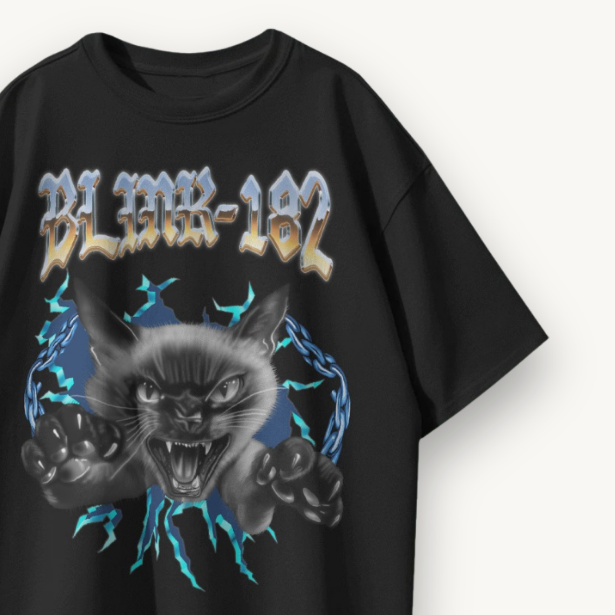 Blink-182 Feral Pop-Punk Black Oversized Tee