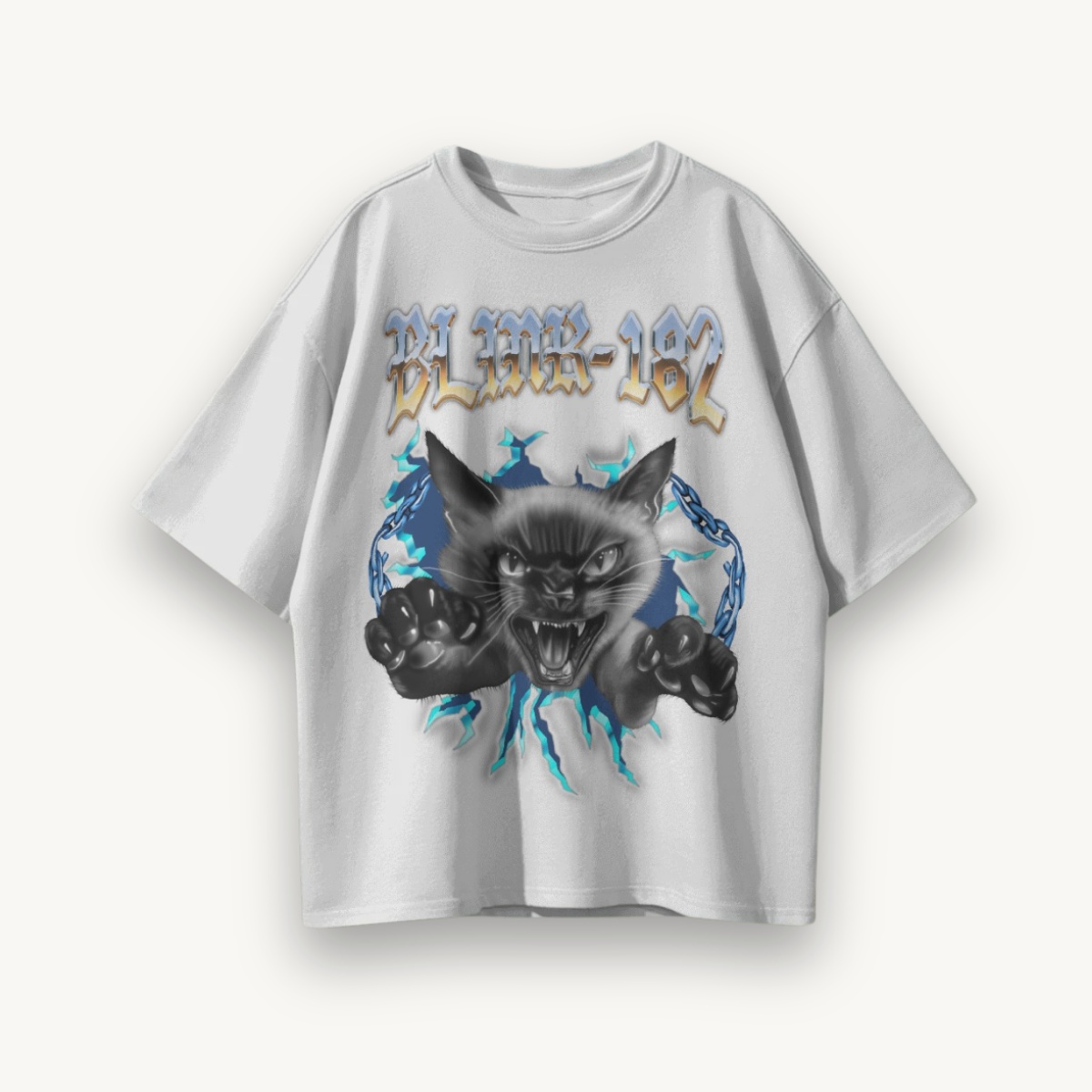 Blink-182 Cheshire Reborn White Oversized Tee