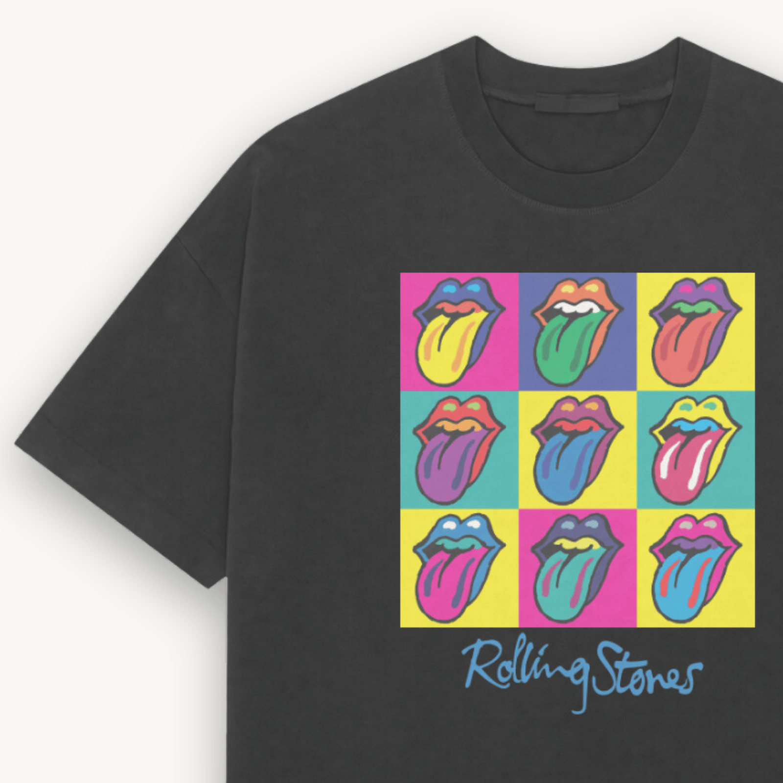 The Rolling Stones Pop Tongue Black Relaxed Tee