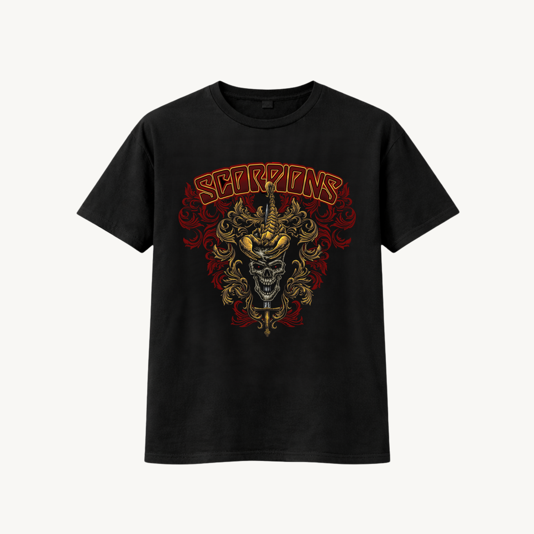 Scorpions Sting Skull Black Regular Tee