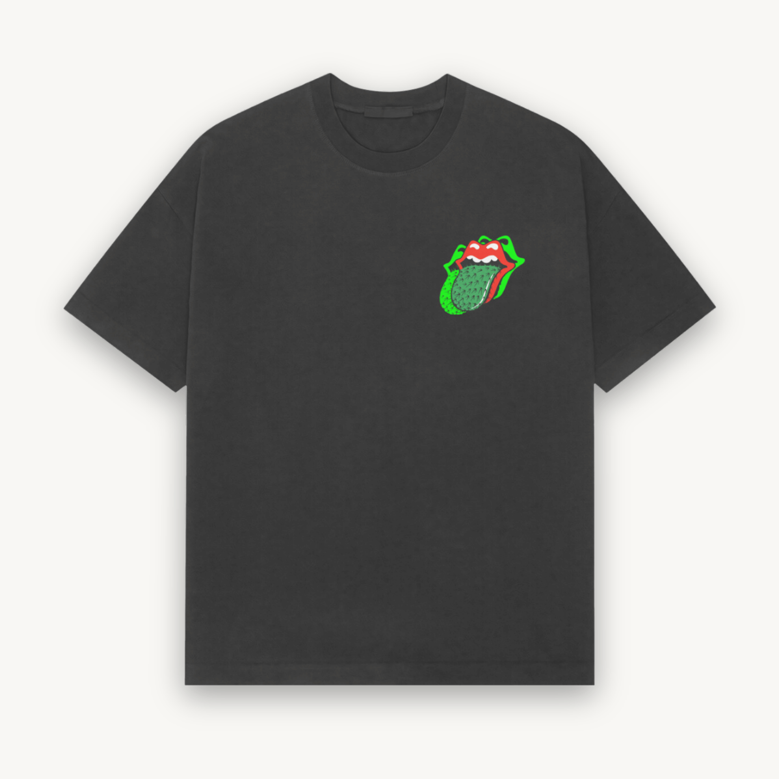 The Rolling Stones Cactus Tongue Black Relaxed Tee