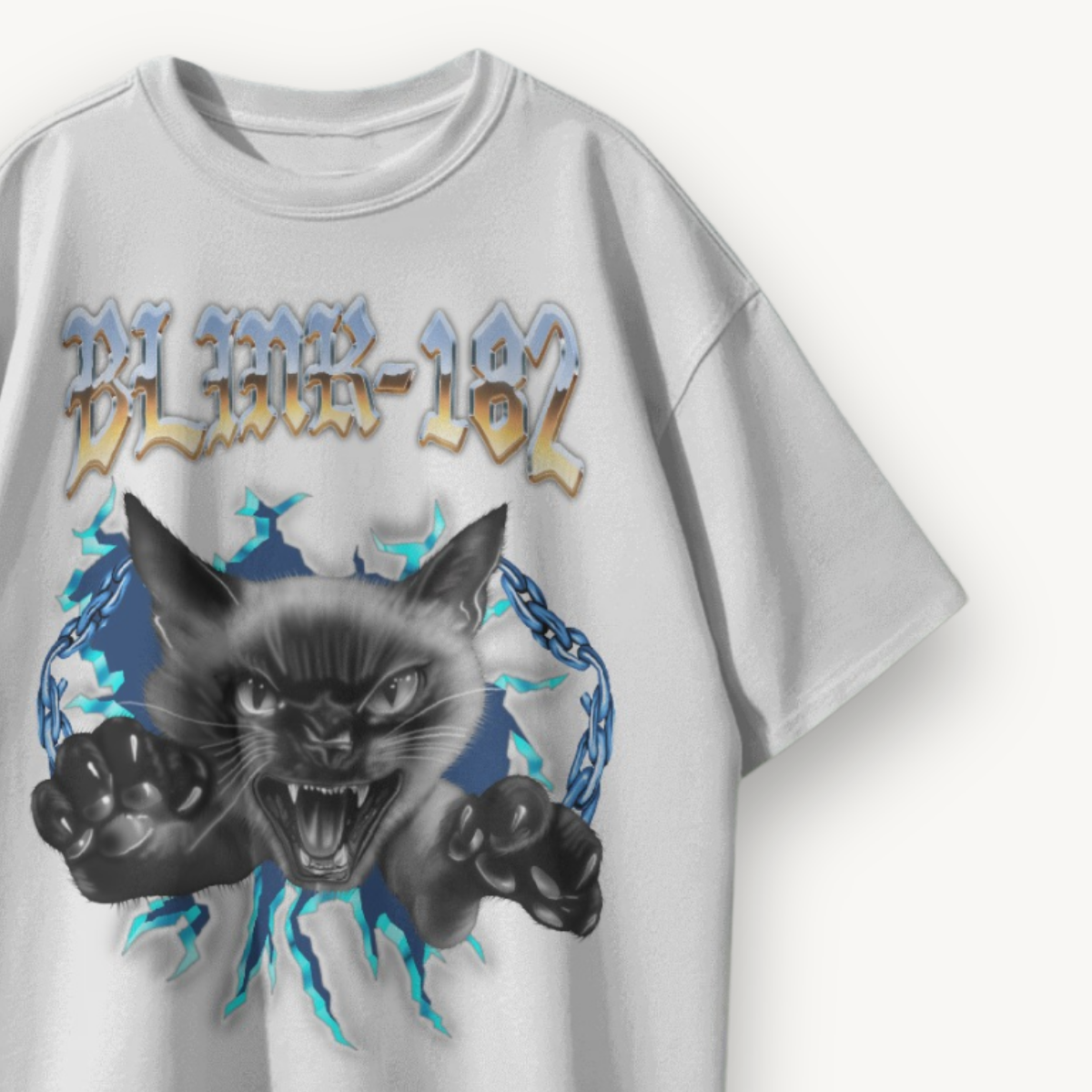 Blink-182 Cheshire Reborn White Oversized Tee