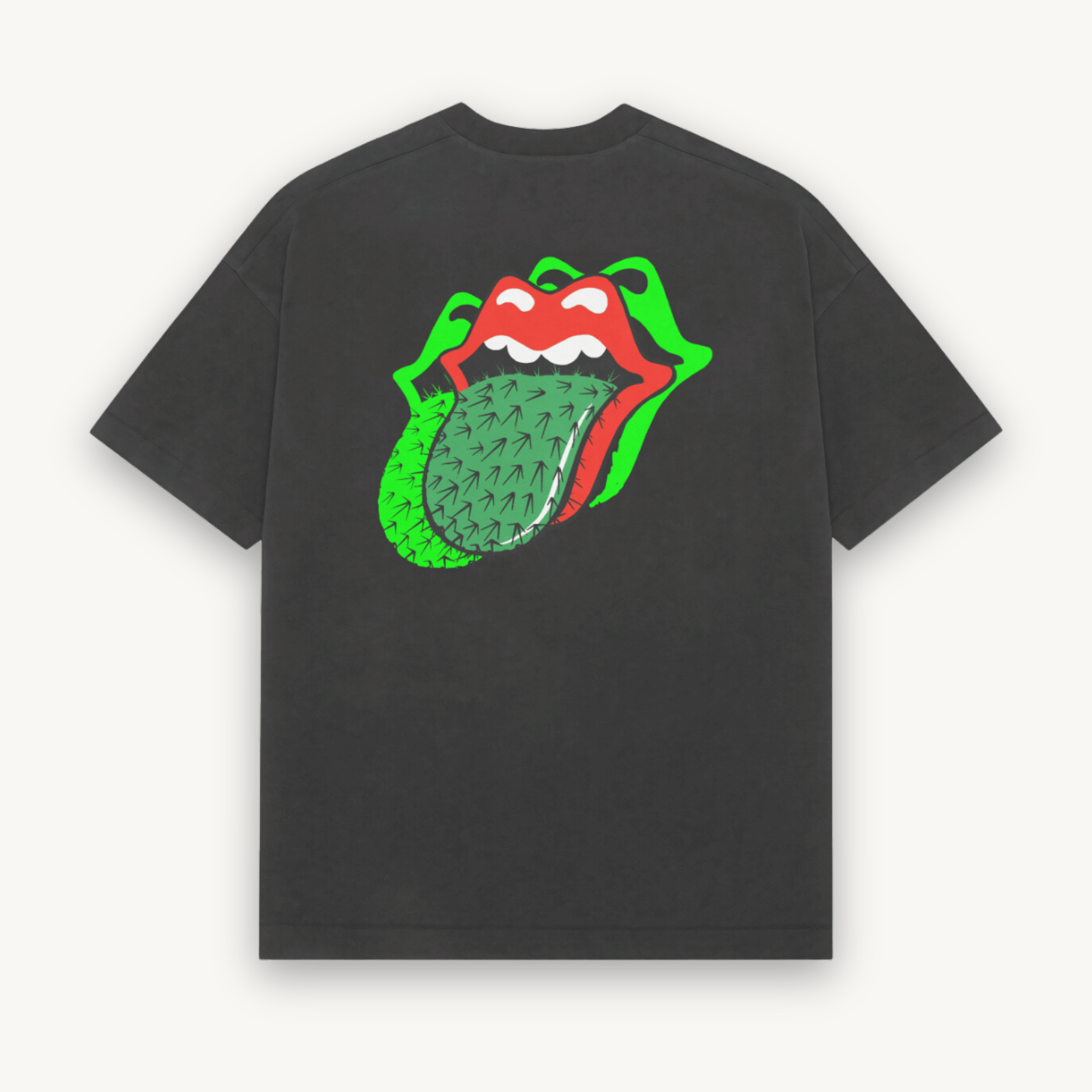 The Rolling Stones Cactus Tongue Black Relaxed Tee