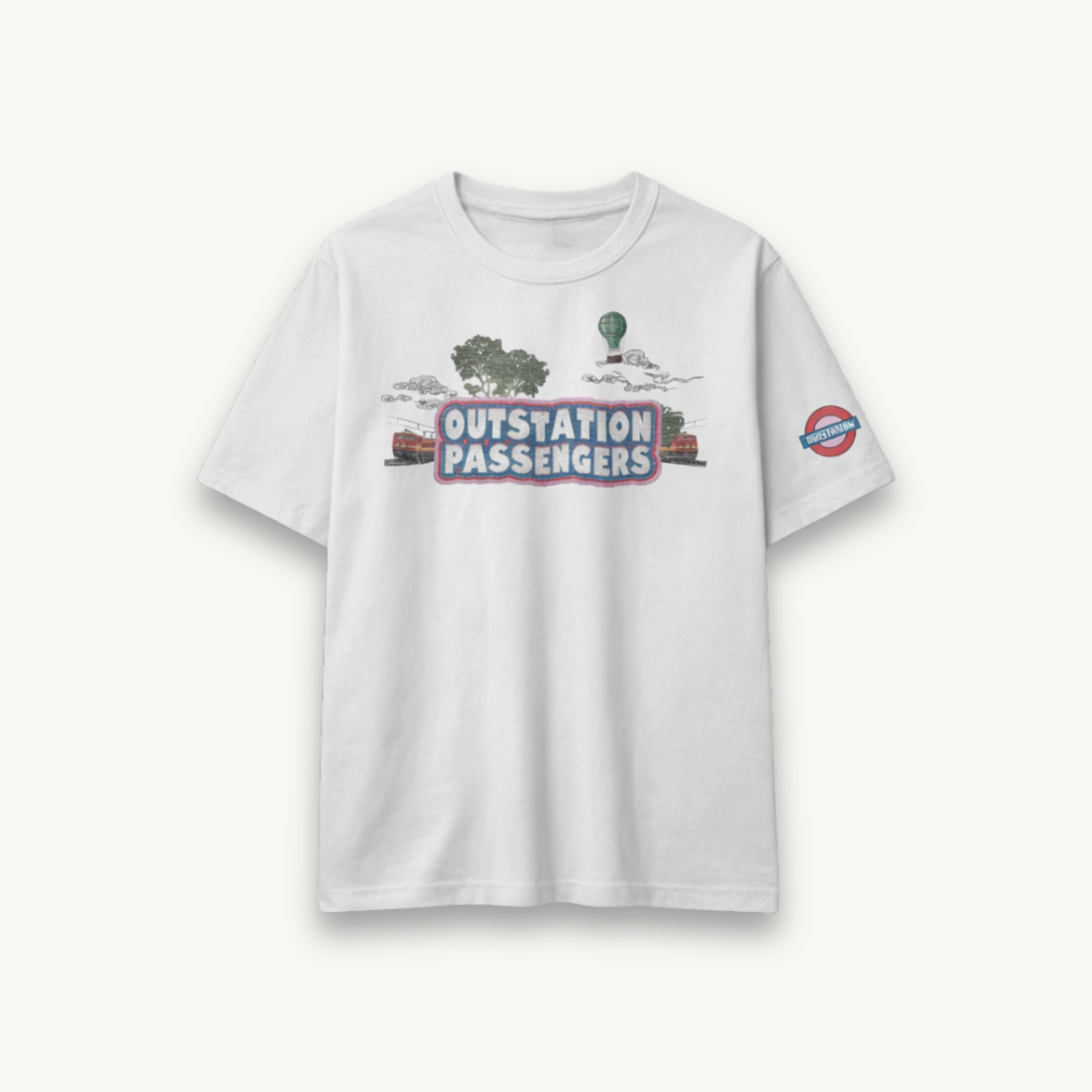OutStation Passengers White Regular Tee