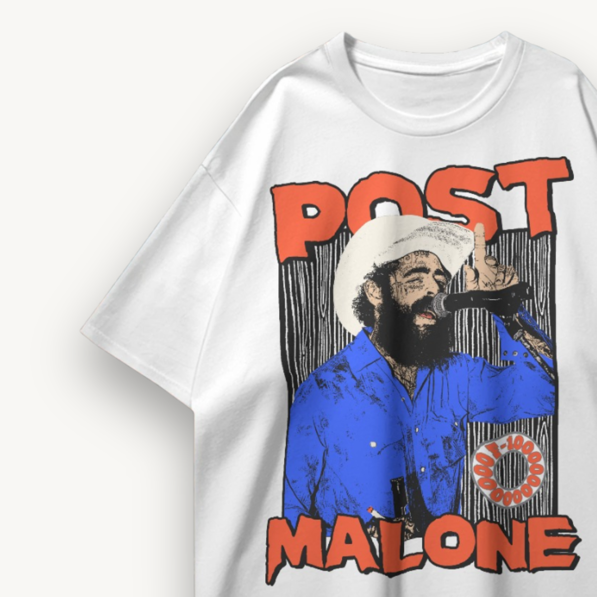 Post Malone Cowboy White Oversized Tee