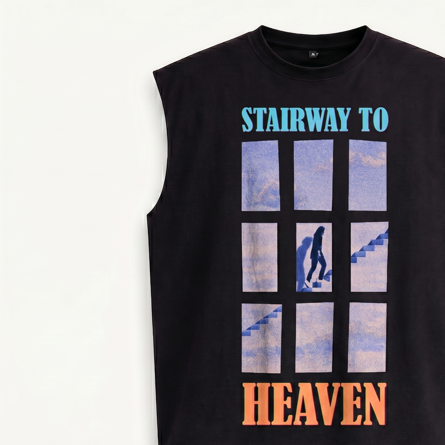 TNC Stairway to Heaven Ascension Black Oversized Muscle Tee
