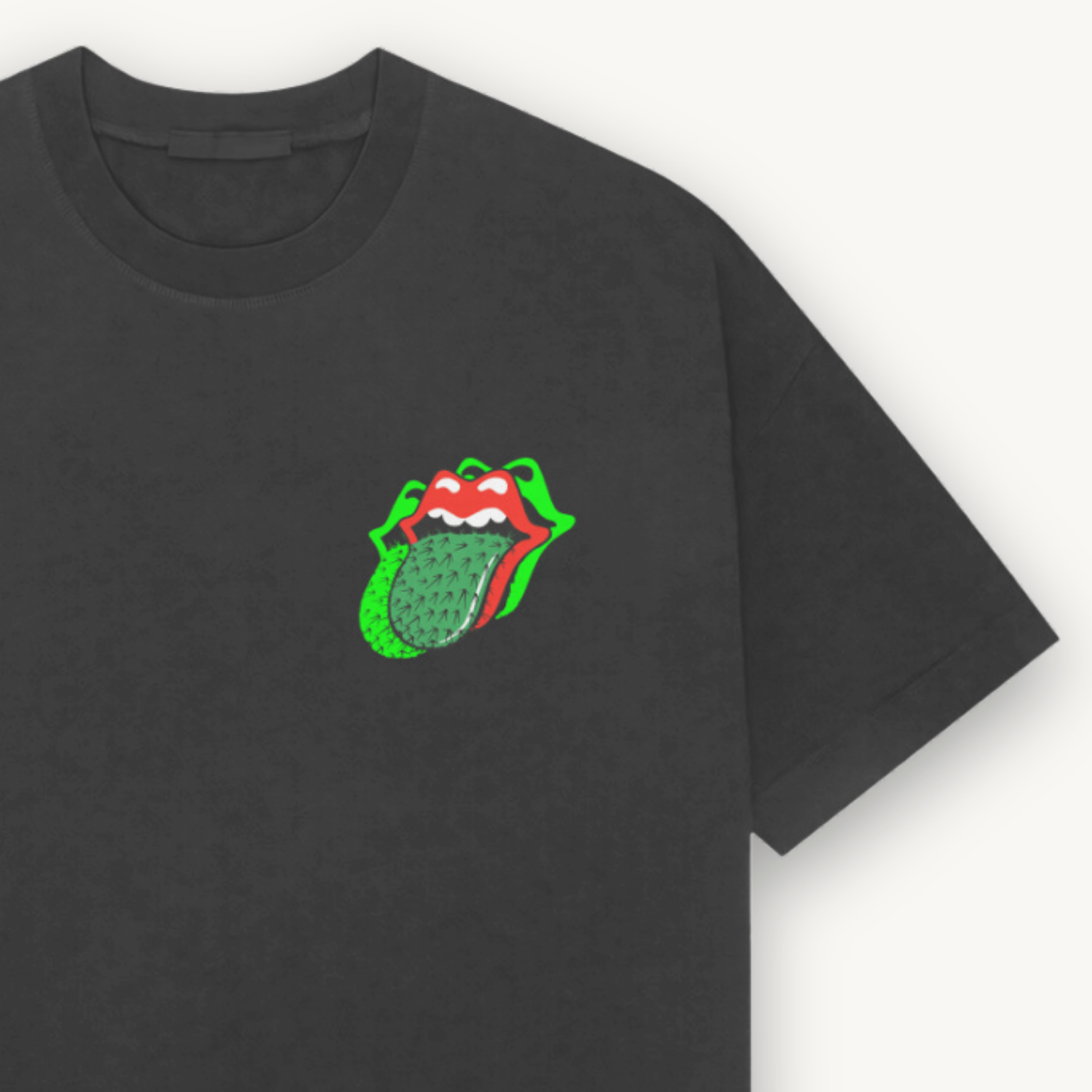The Rolling Stones Cactus Tongue Black Relaxed Tee