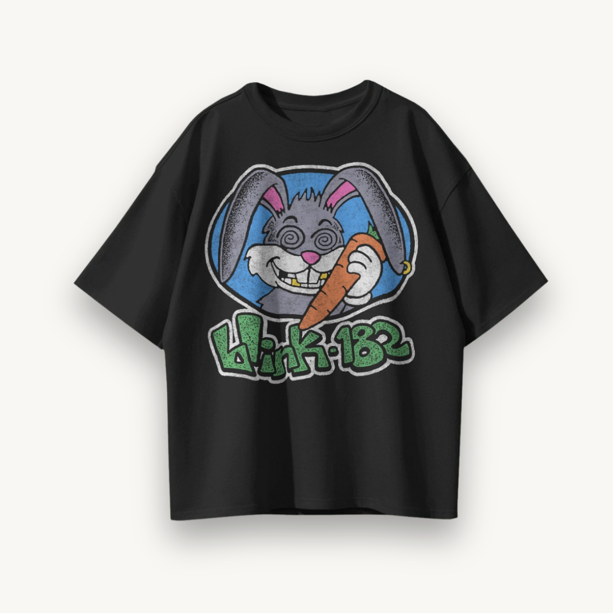 Blink-182 Pop Punk Mascot Black Oversized Tee