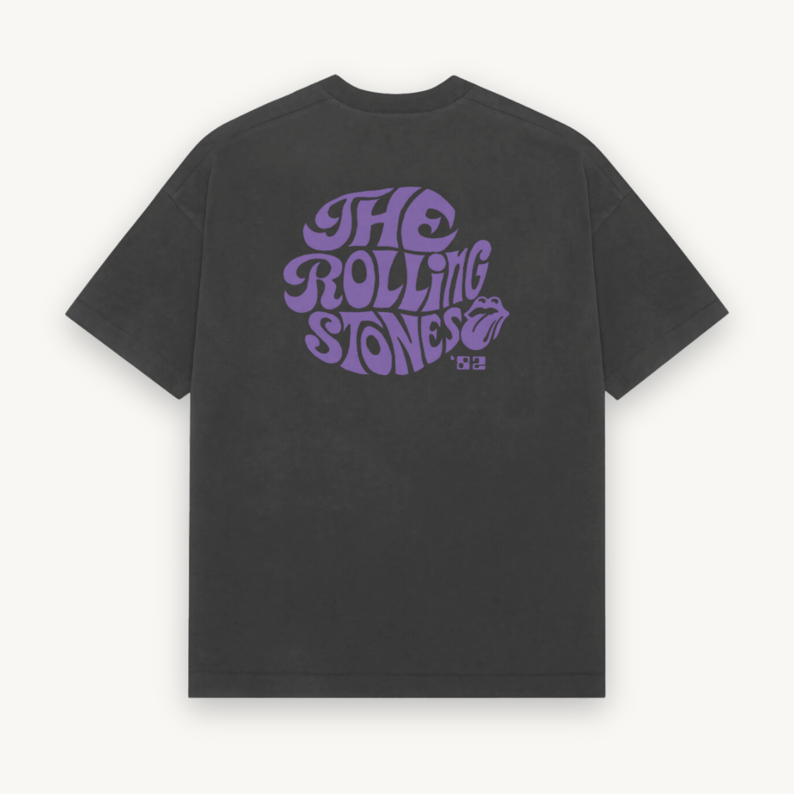 The Rolling Stones Logo Black Relaxed Tee