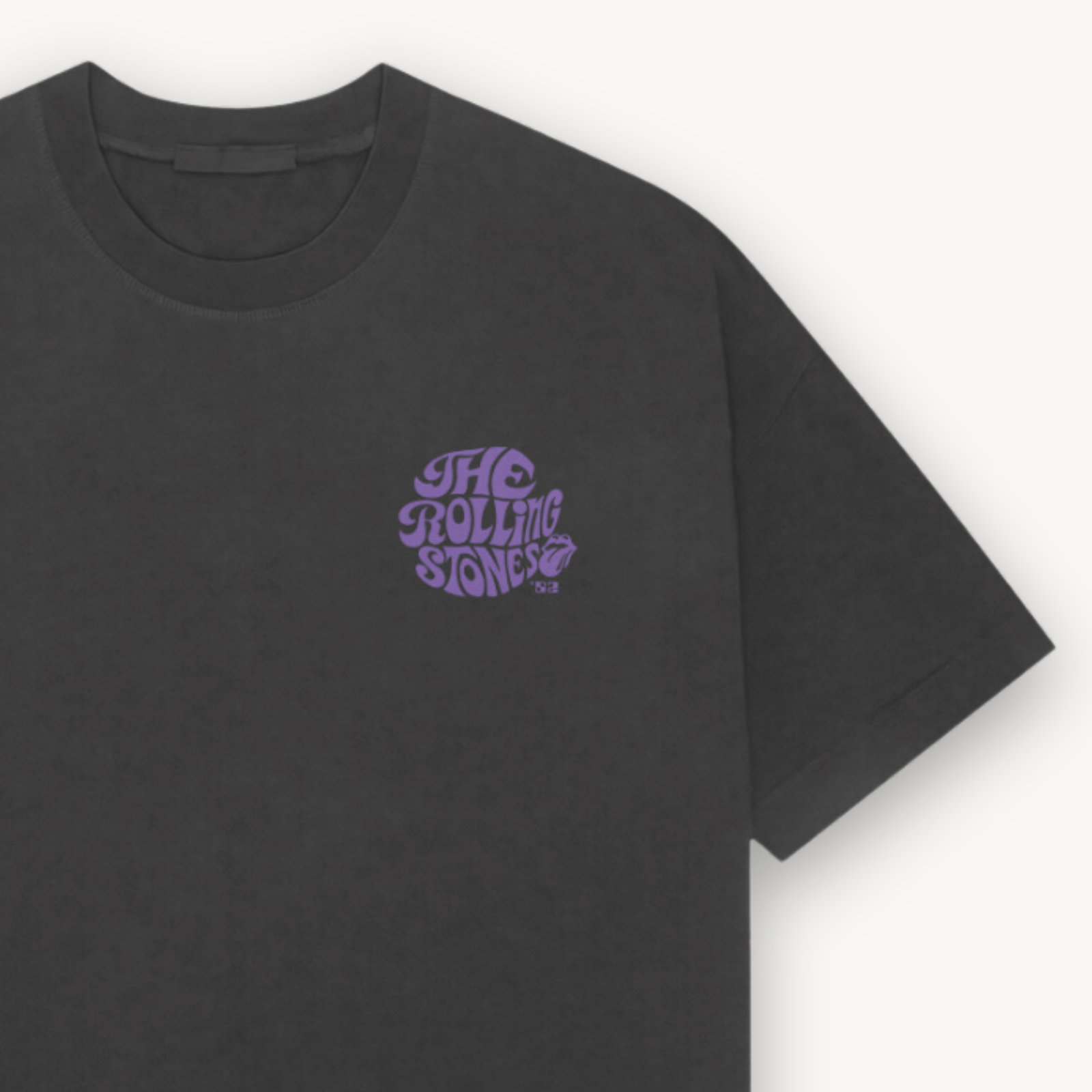 The Rolling Stones Logo Black Relaxed Tee