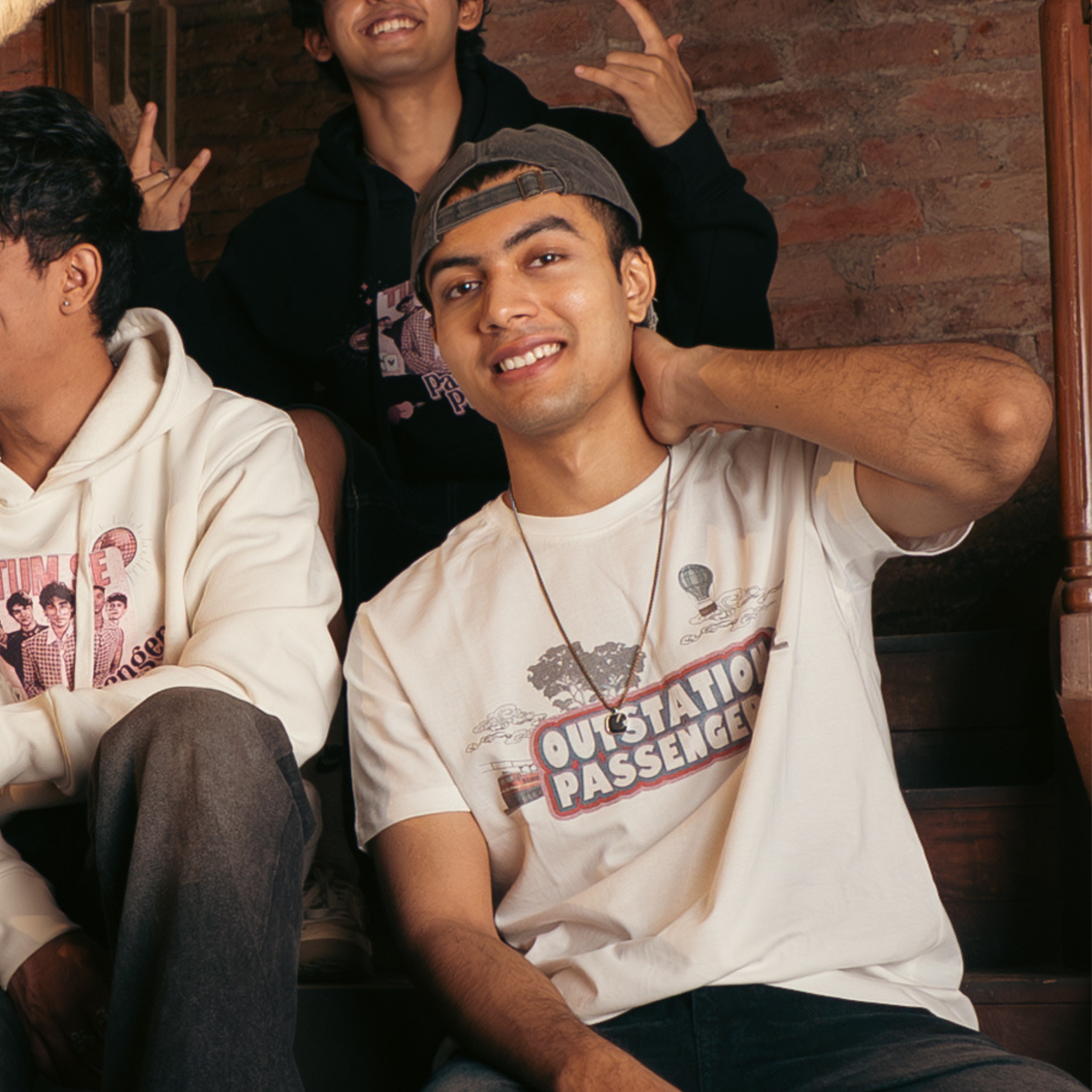 OutStation Passengers White Regular Tee