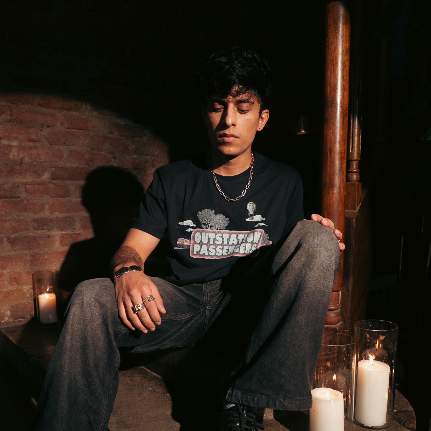 OutStation Passengers Black Regular Tee