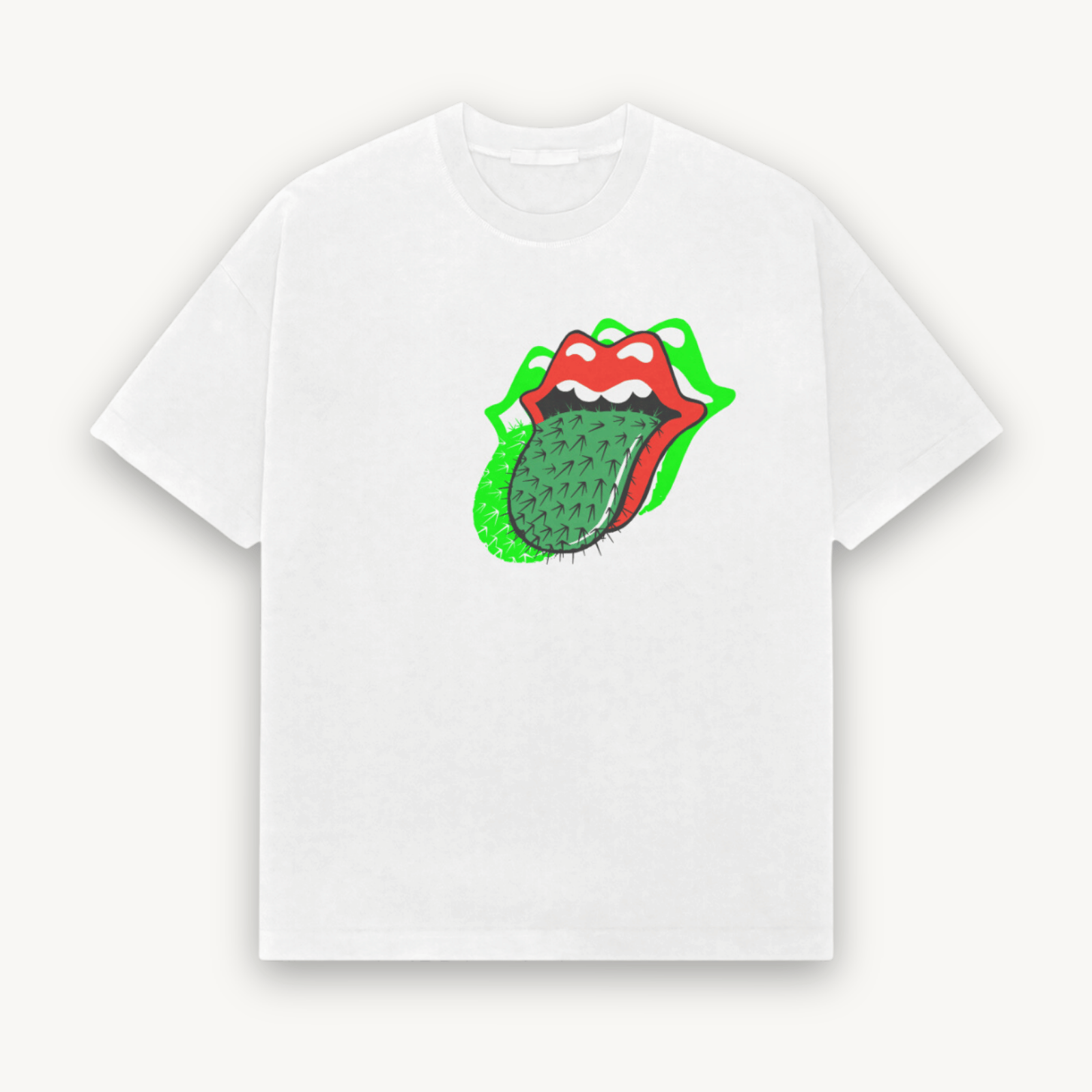 The Rolling Stones Cactus Tongue White Relaxed Tee