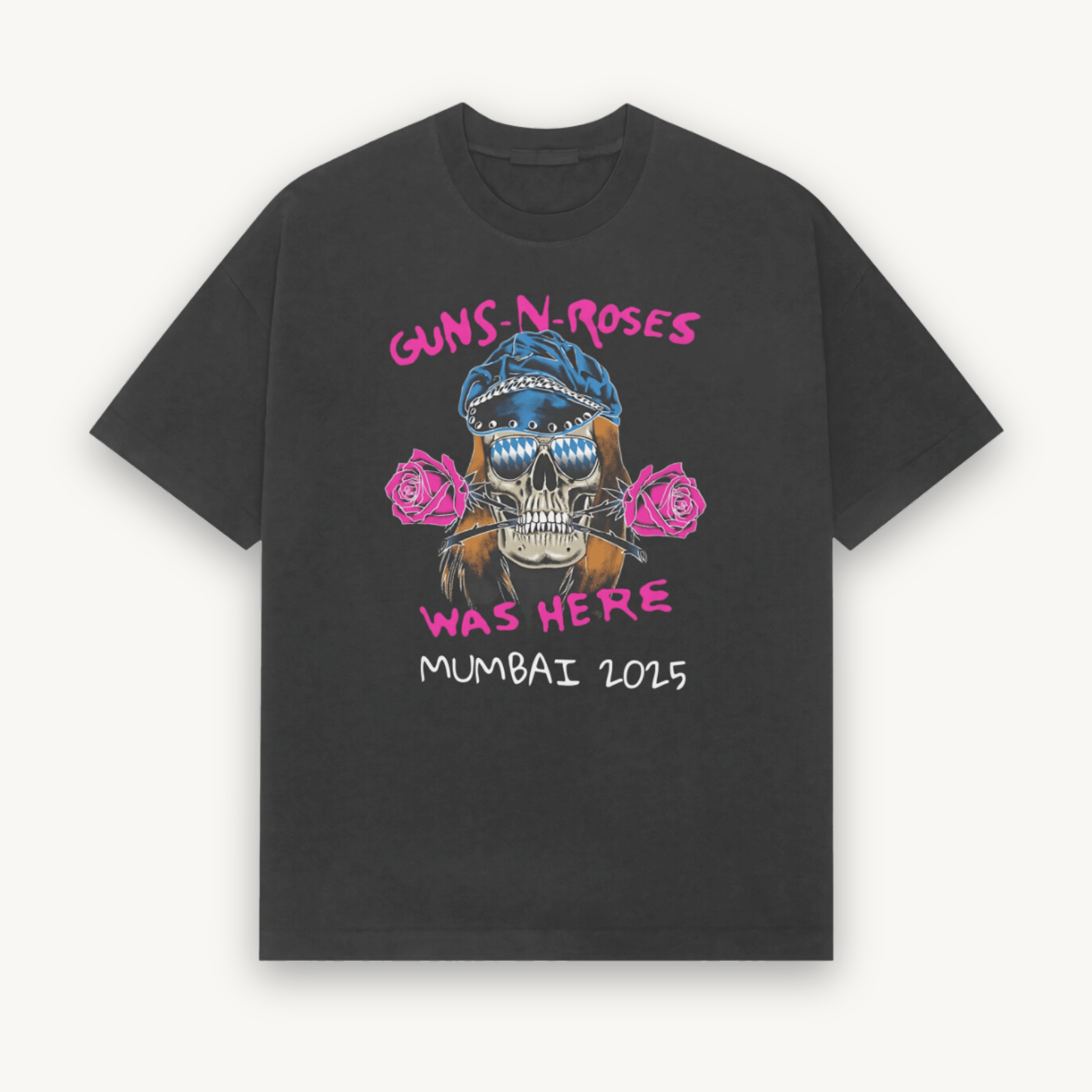 Guns N' Roses Mumbai '25 Black Relaxed Tee