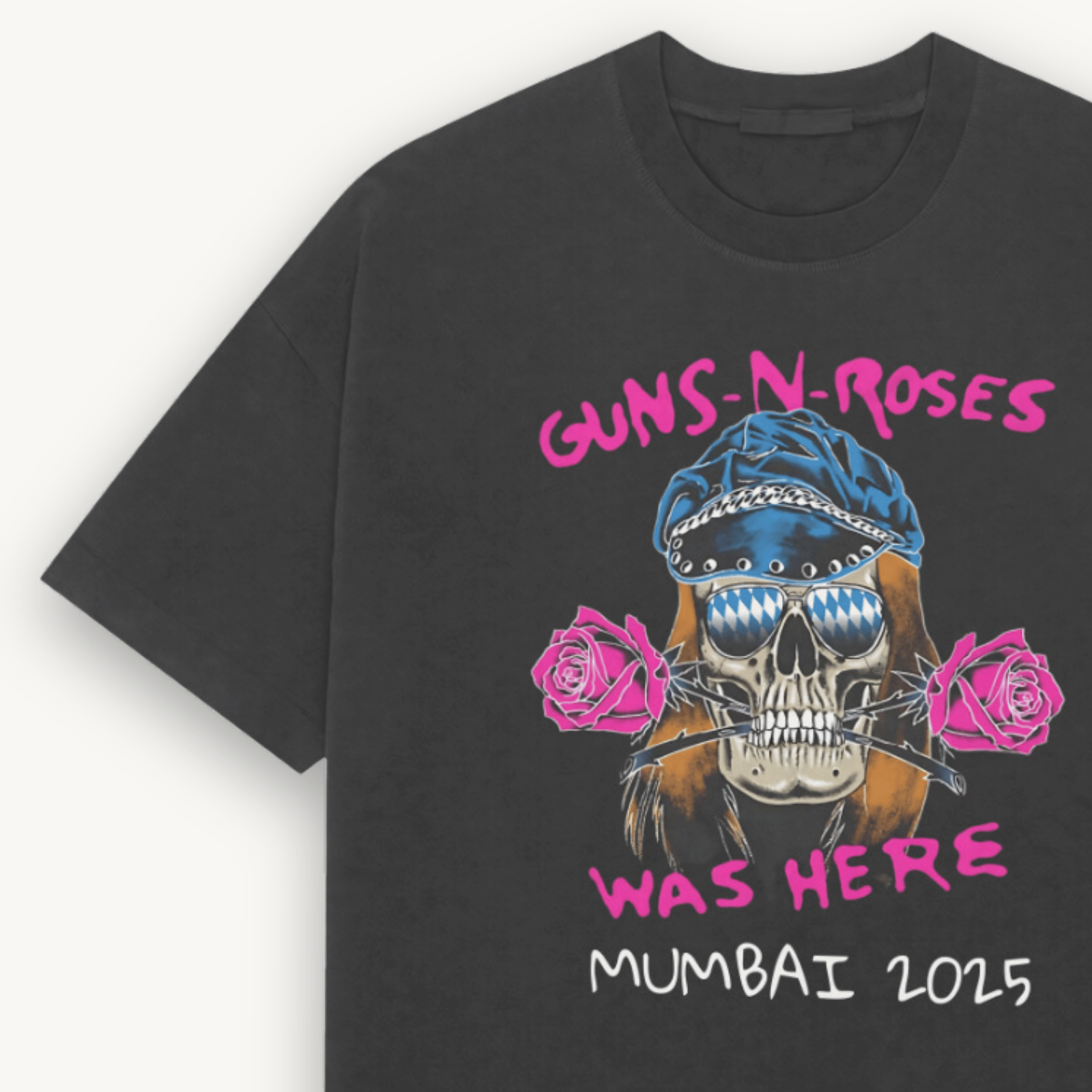 Guns N' Roses Mumbai '25 Black Relaxed Tee