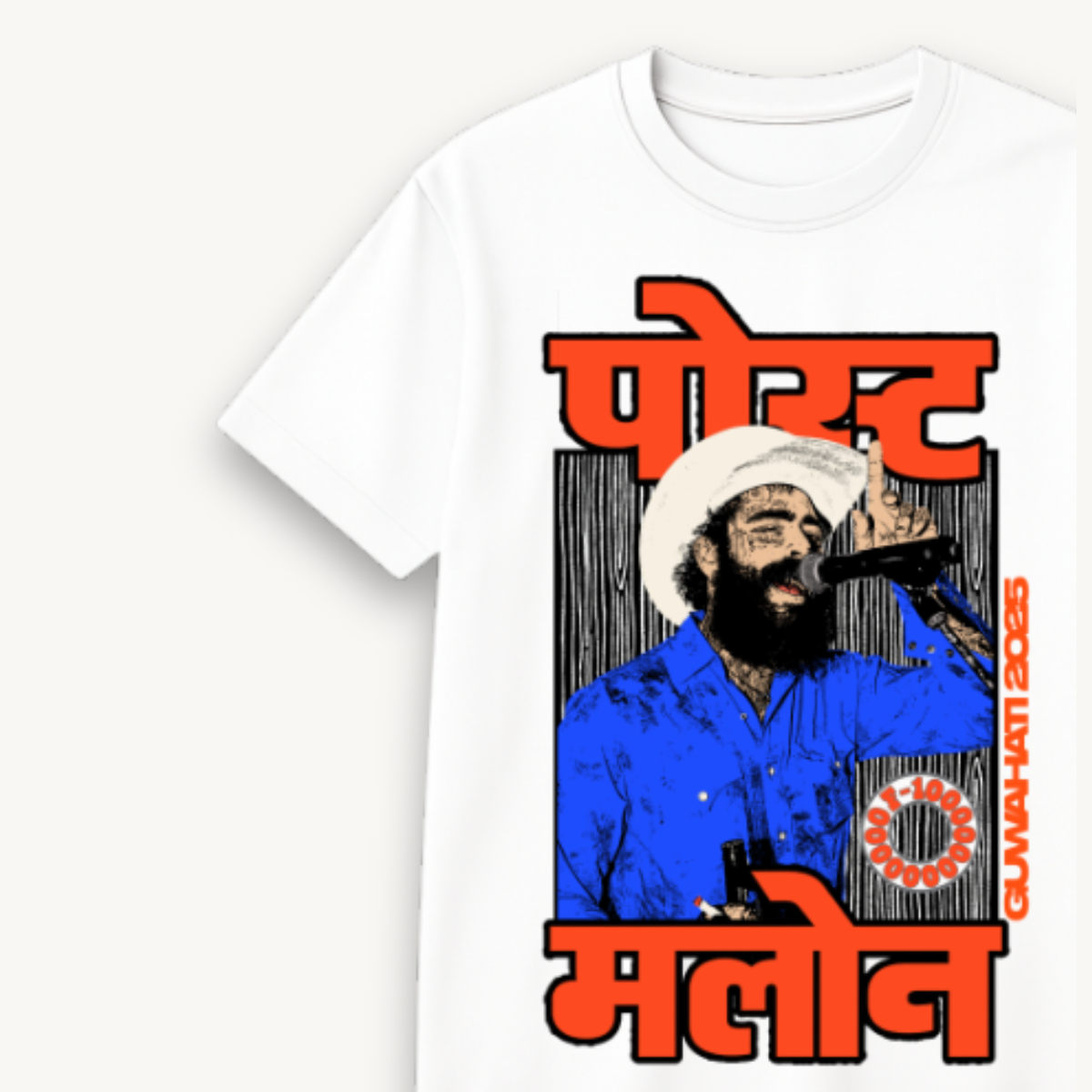 Post Malone Guwahati '25 Special White Regular Fit Tee