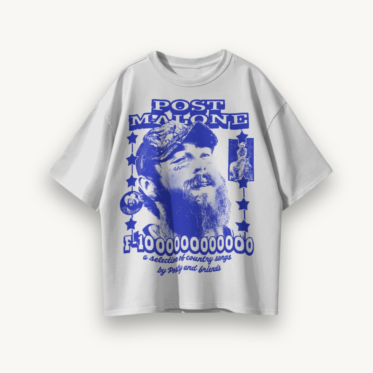 Post Malone F-1 Trillion White Oversized Tee