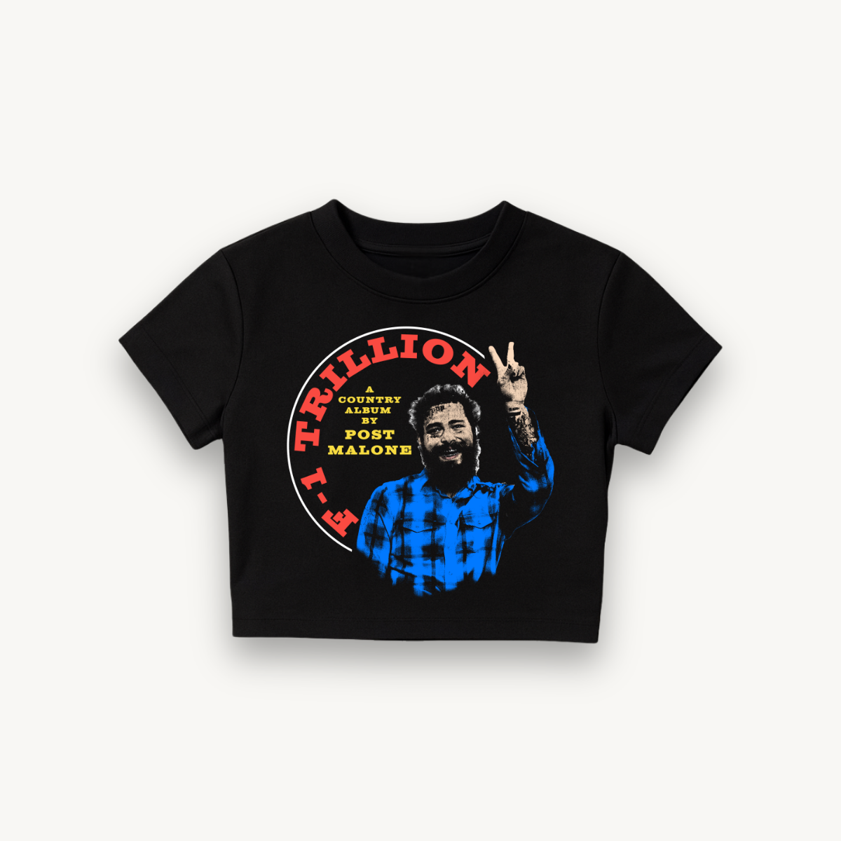Post Malone F-1 Trillion Peace Black Crop Top