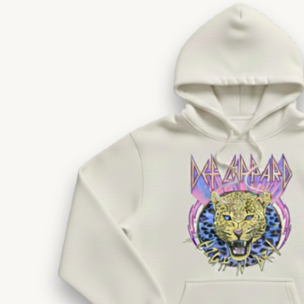 Def Leppard Leopard White Hoodie
