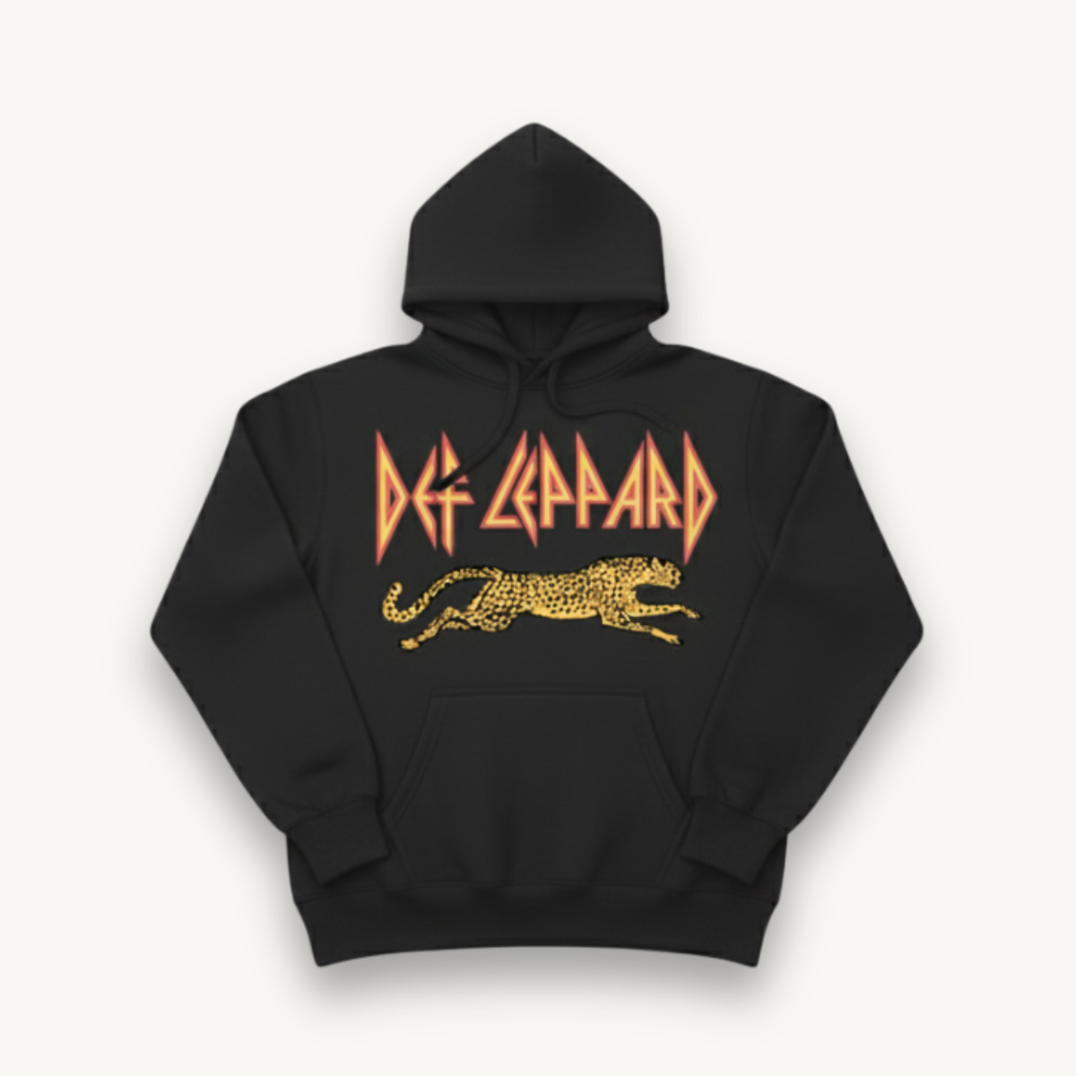 Def Leppard Leaping Leopard Black Hoodie
