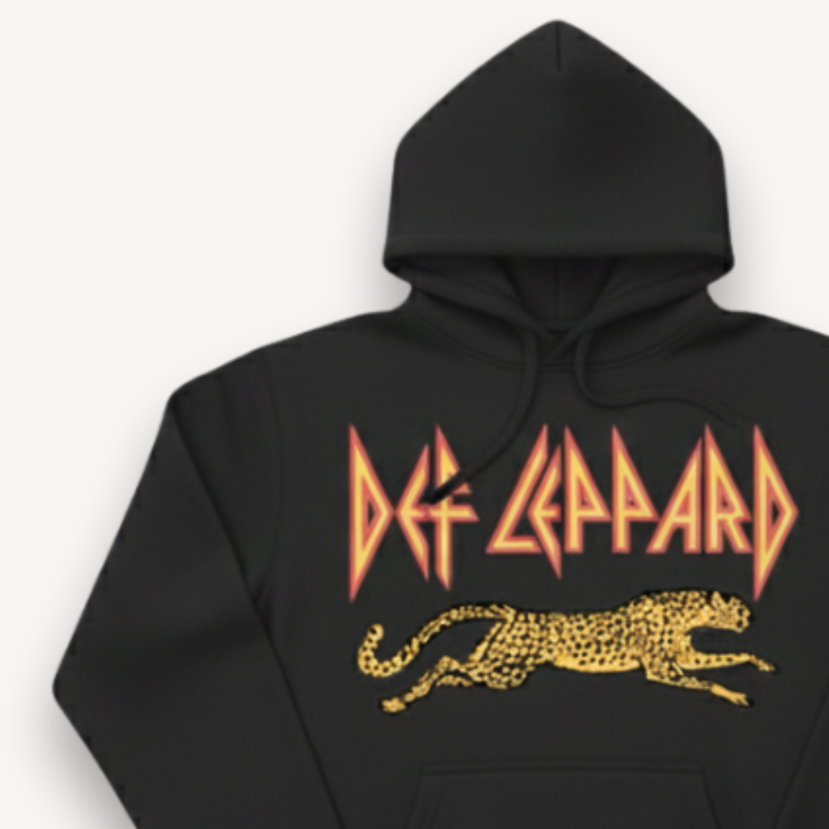 Def Leppard Leaping Leopard Black Hoodie