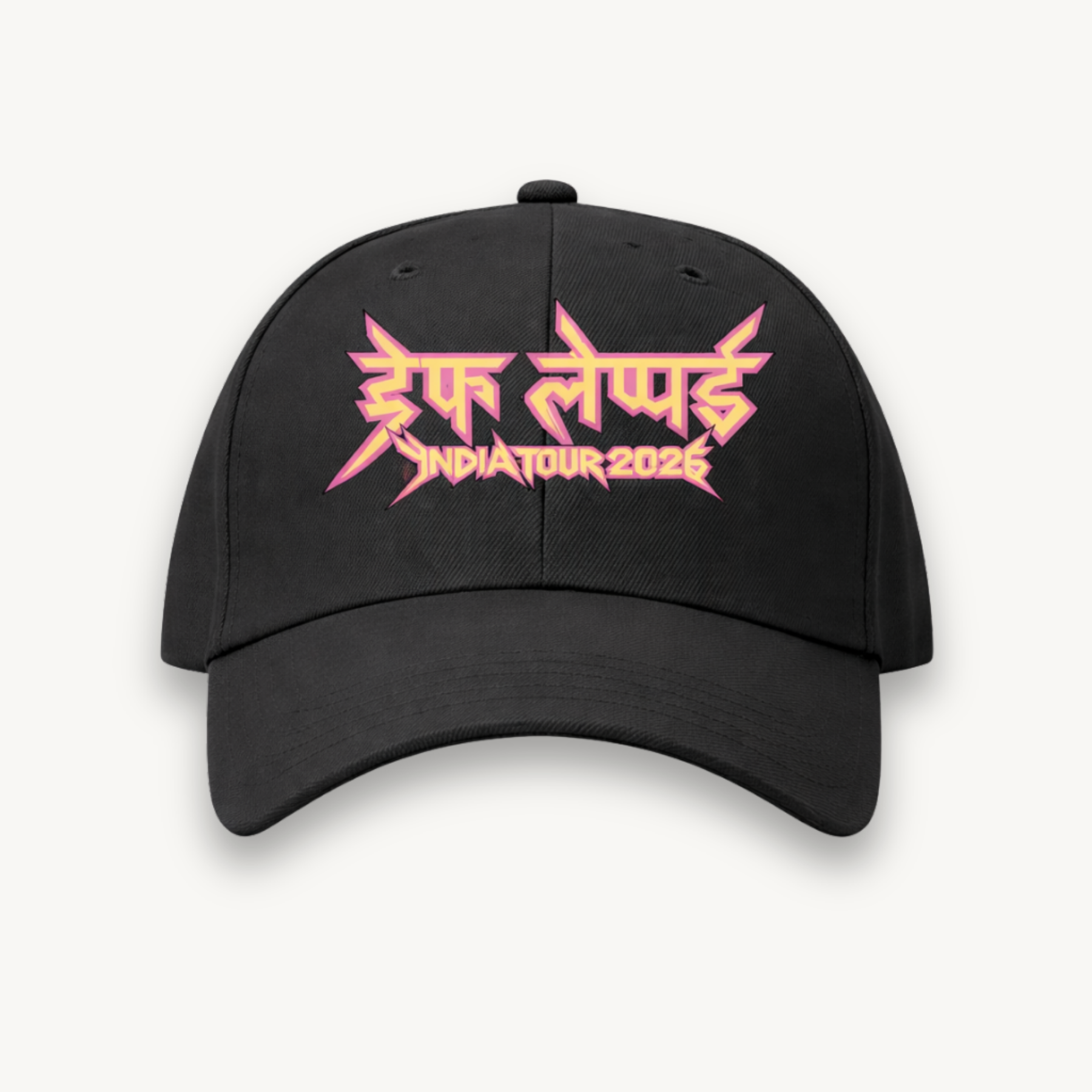 Def Leppard Logo India '26 Baseball Black Cap