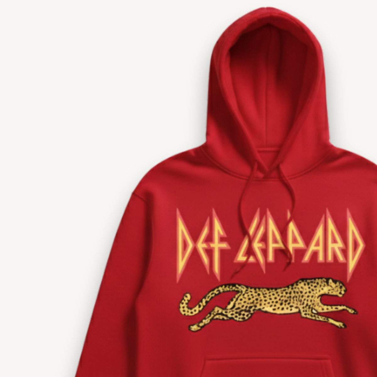 Def Leppard Leaping Leopard Red Hoodie