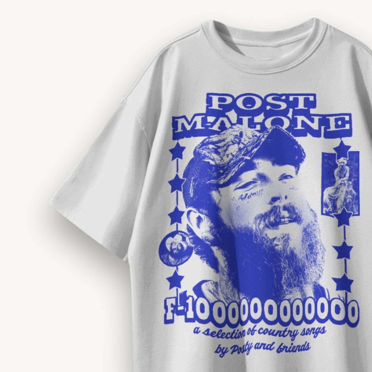 Post Malone F-1 Trillion White Oversized Tee