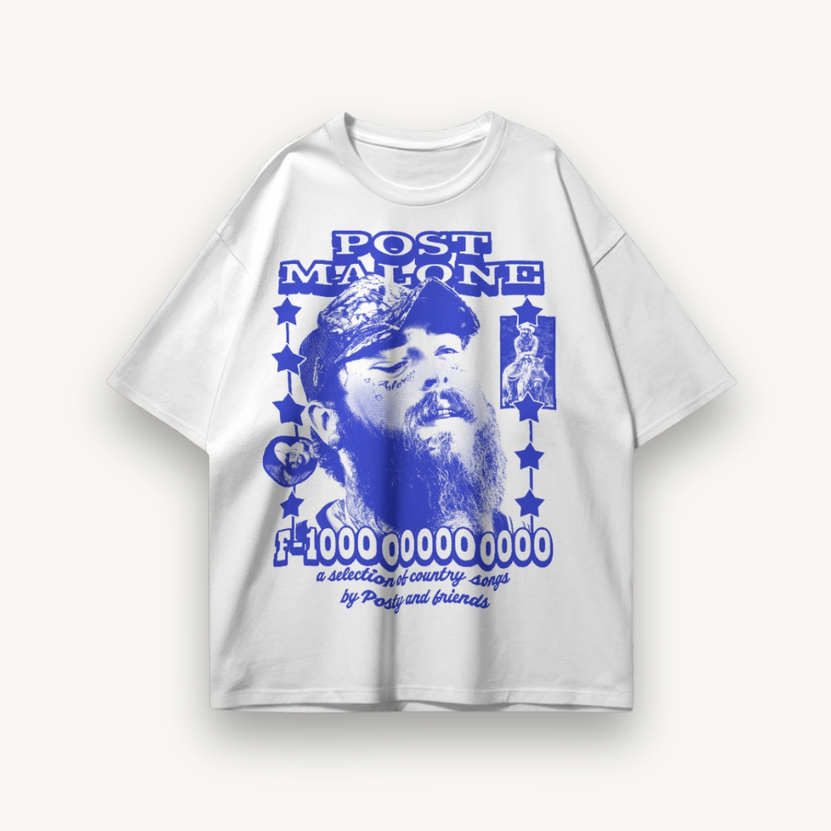 Post Malone F-1 Trillion White Oversized Tee