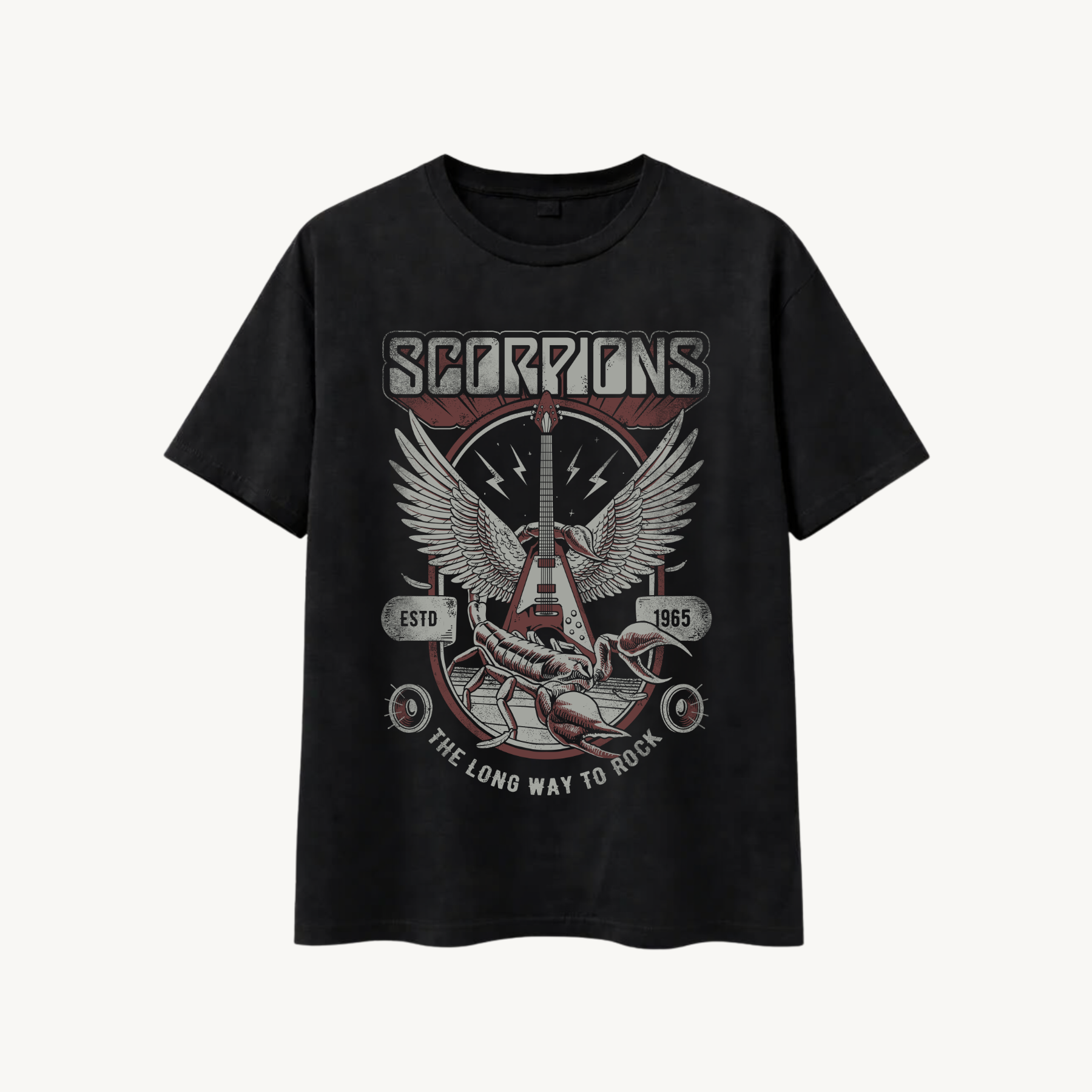 Scorpions Long Way to Rock Black Relaxed Tee