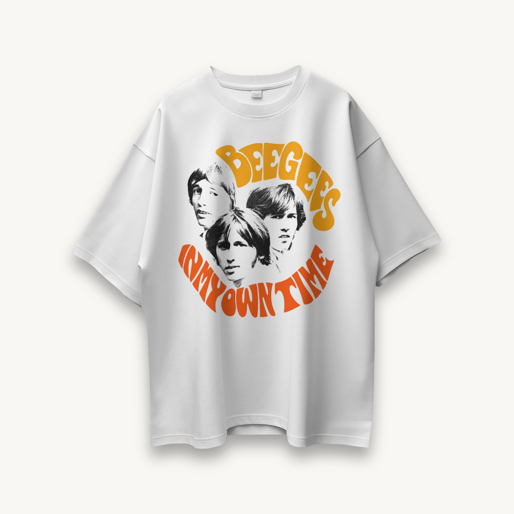 Bee Gees In My Own Time White Oversized Tee