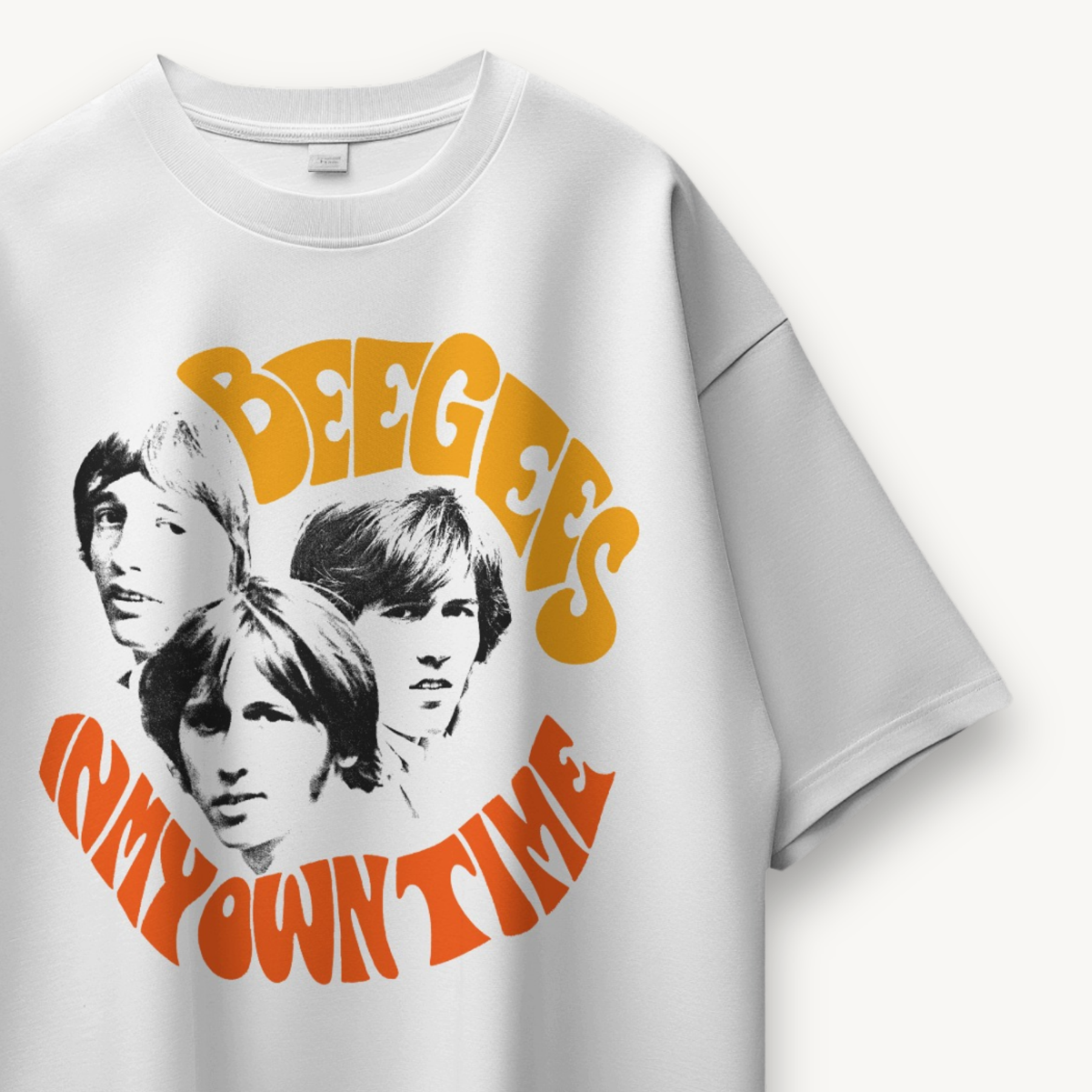 Bee Gees In My Own Time White Oversized Tee