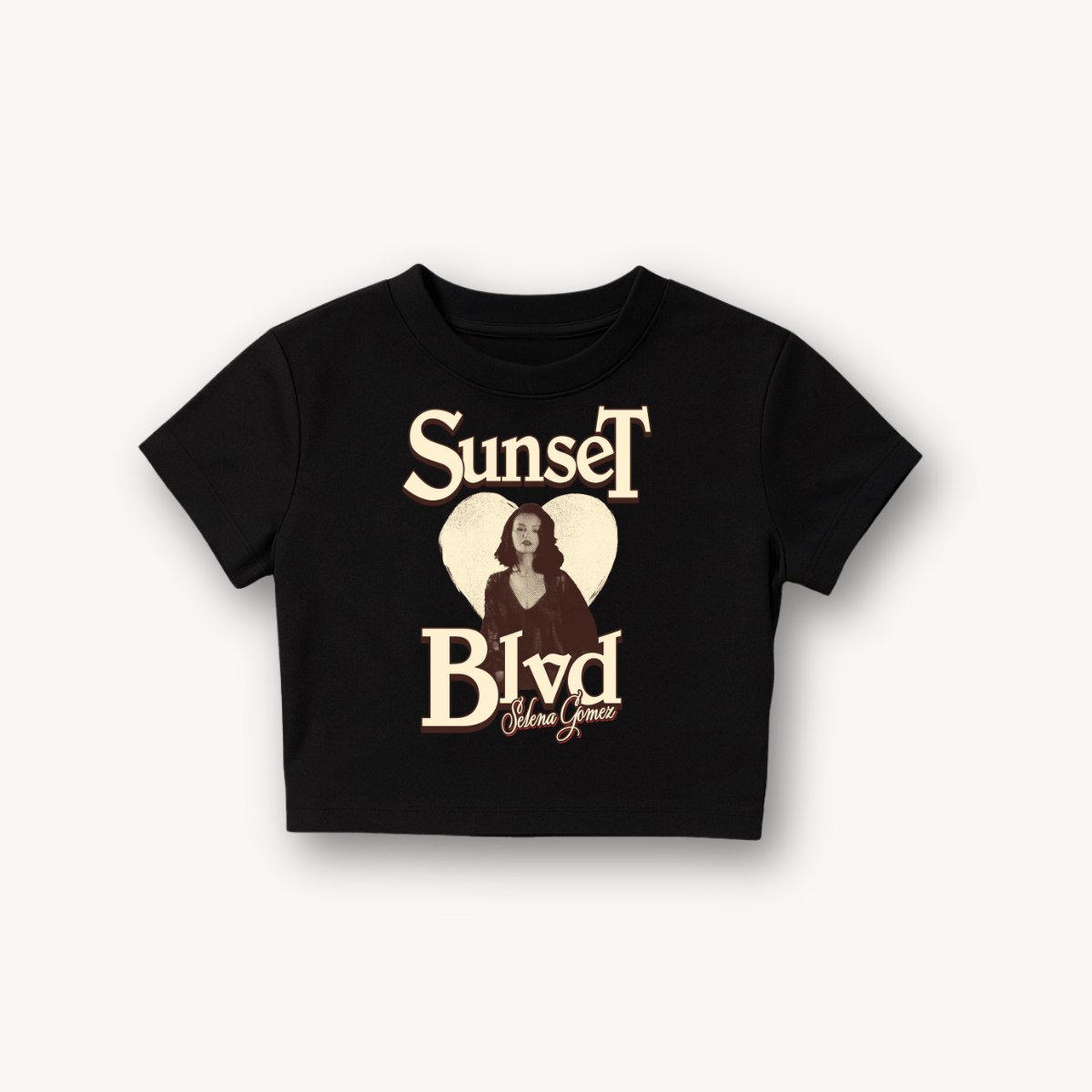 Selena Gomez Sunset Blvd. Black Crop Top
