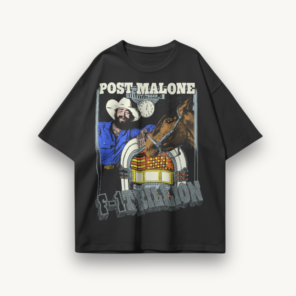 Post Malone Cowboy Jukebox Black Oversized Tee