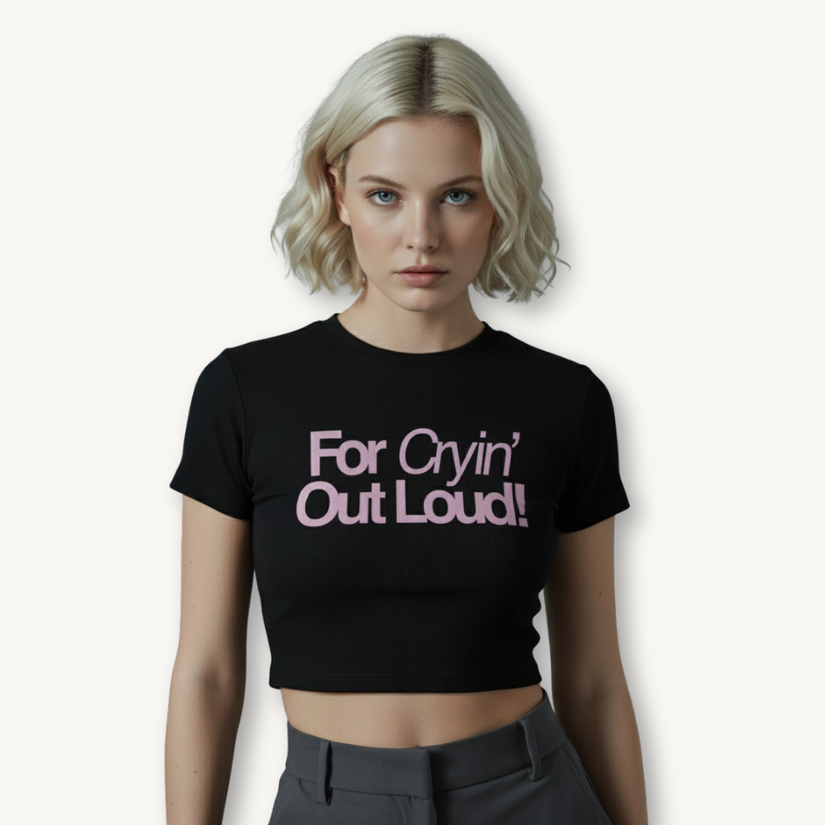 Finneas For Cryin’ Out Loud Type Black Crop Top