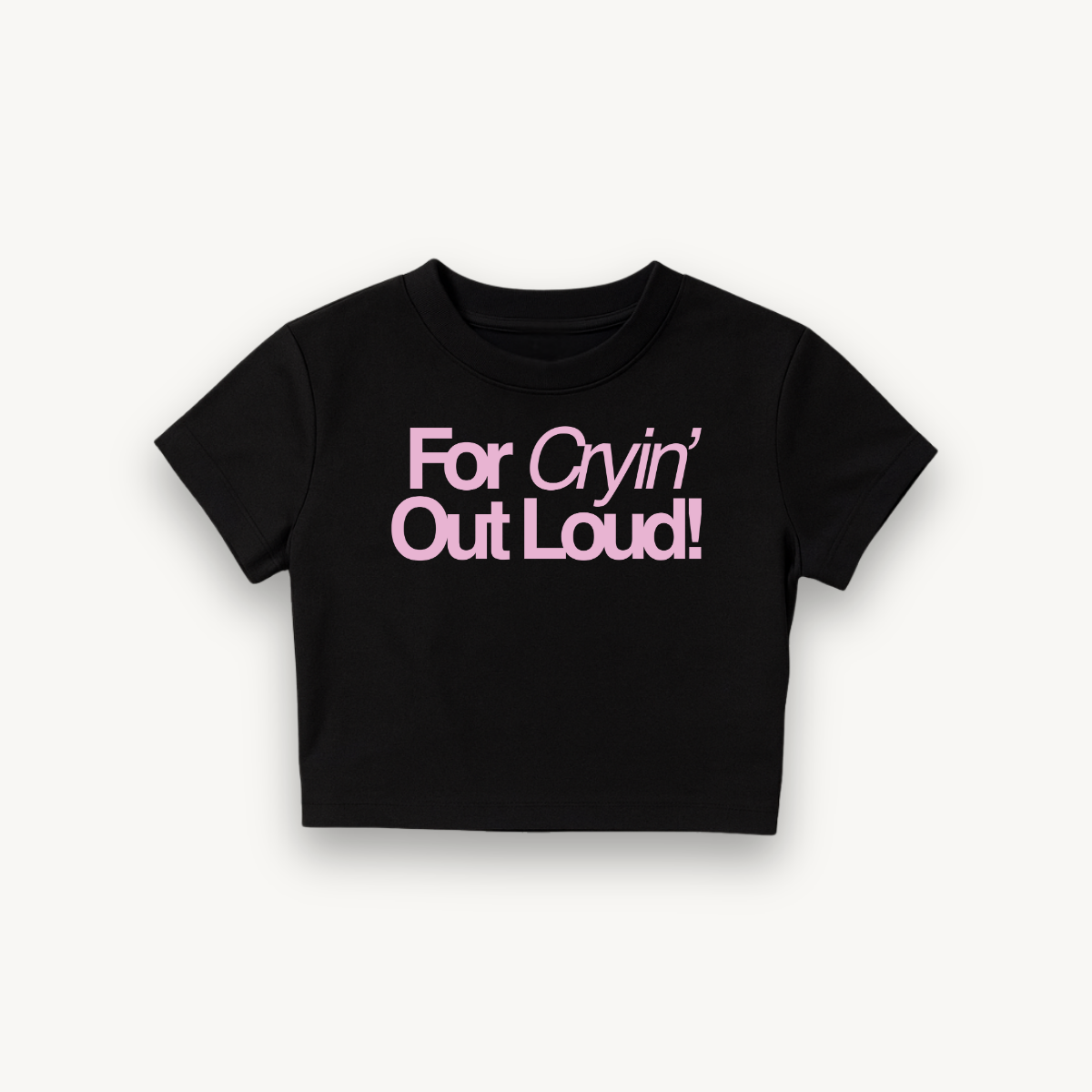 Finneas For Cryin’ Out Loud Type Black Crop Top