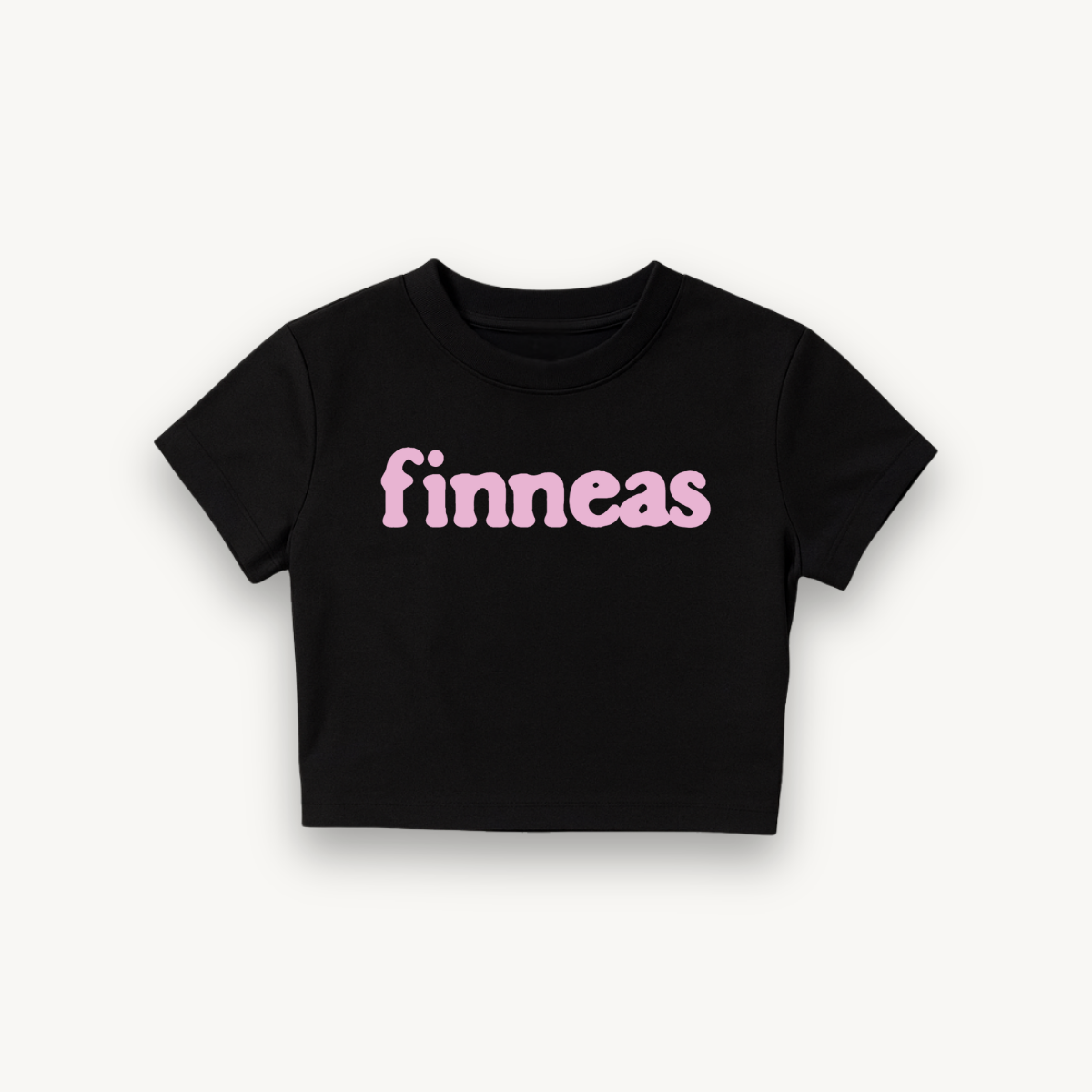Finneas Wordmark Black Crop Top