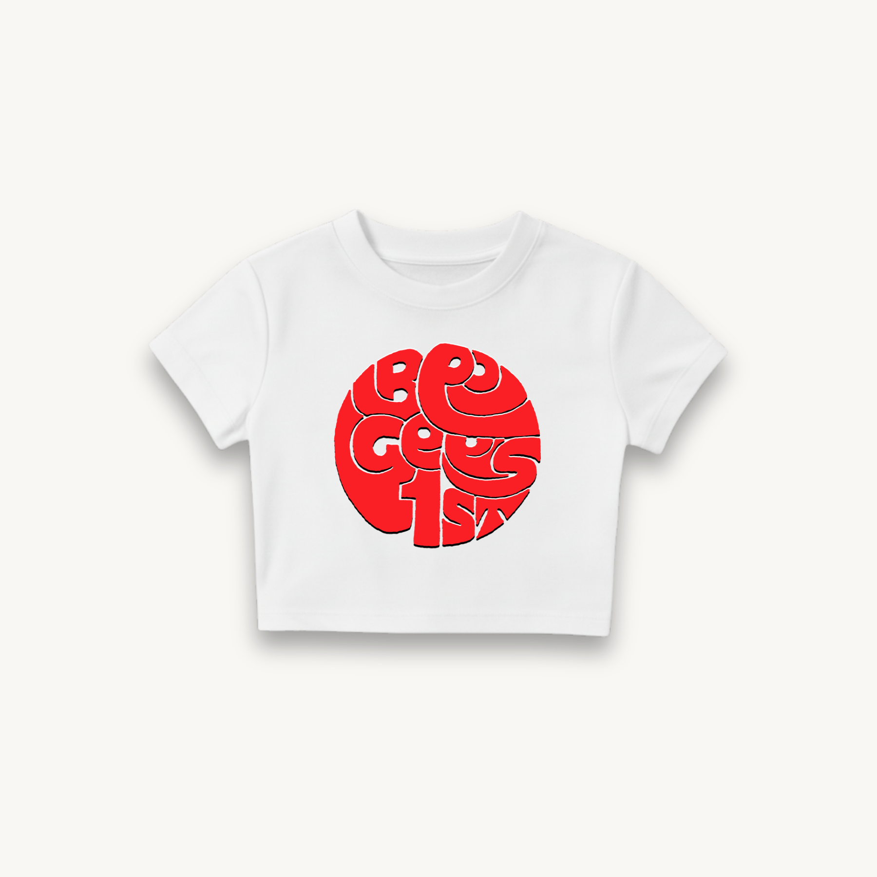 Bee Gees Classic 1st Logo White Crop Top