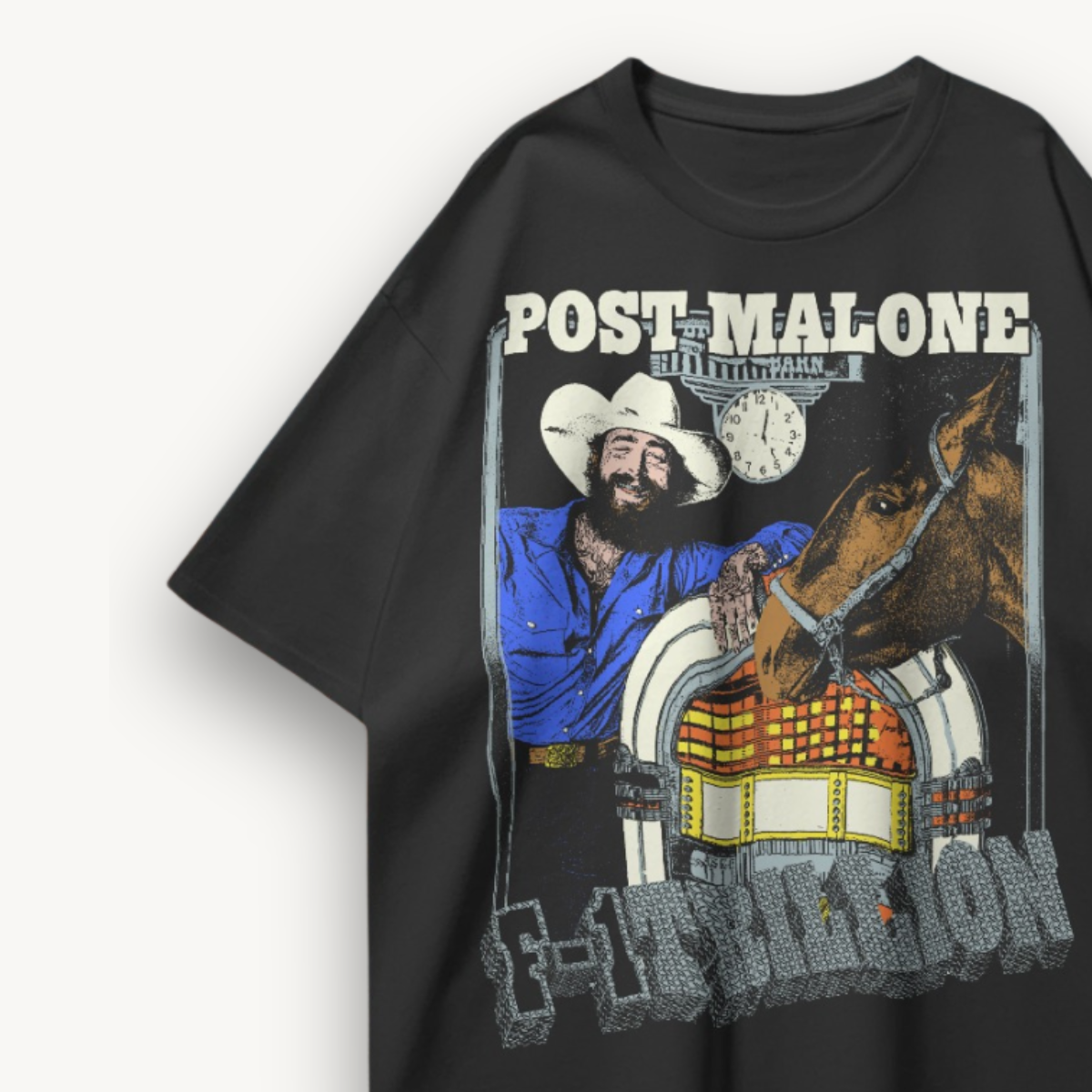 Post Malone Cowboy Jukebox Black Oversized Tee