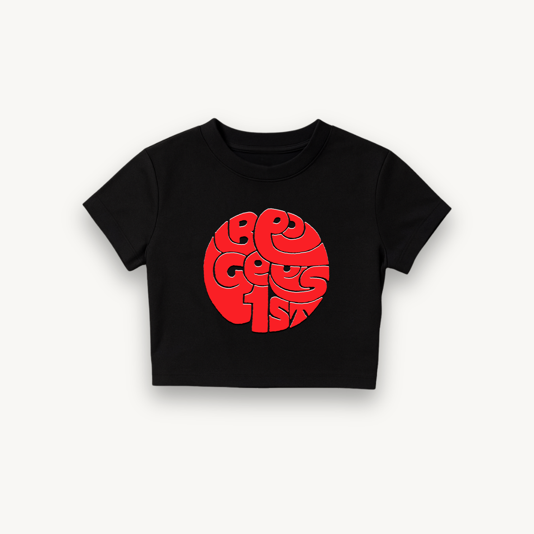 Bee Gees Classic 1st Logo Black Crop Top