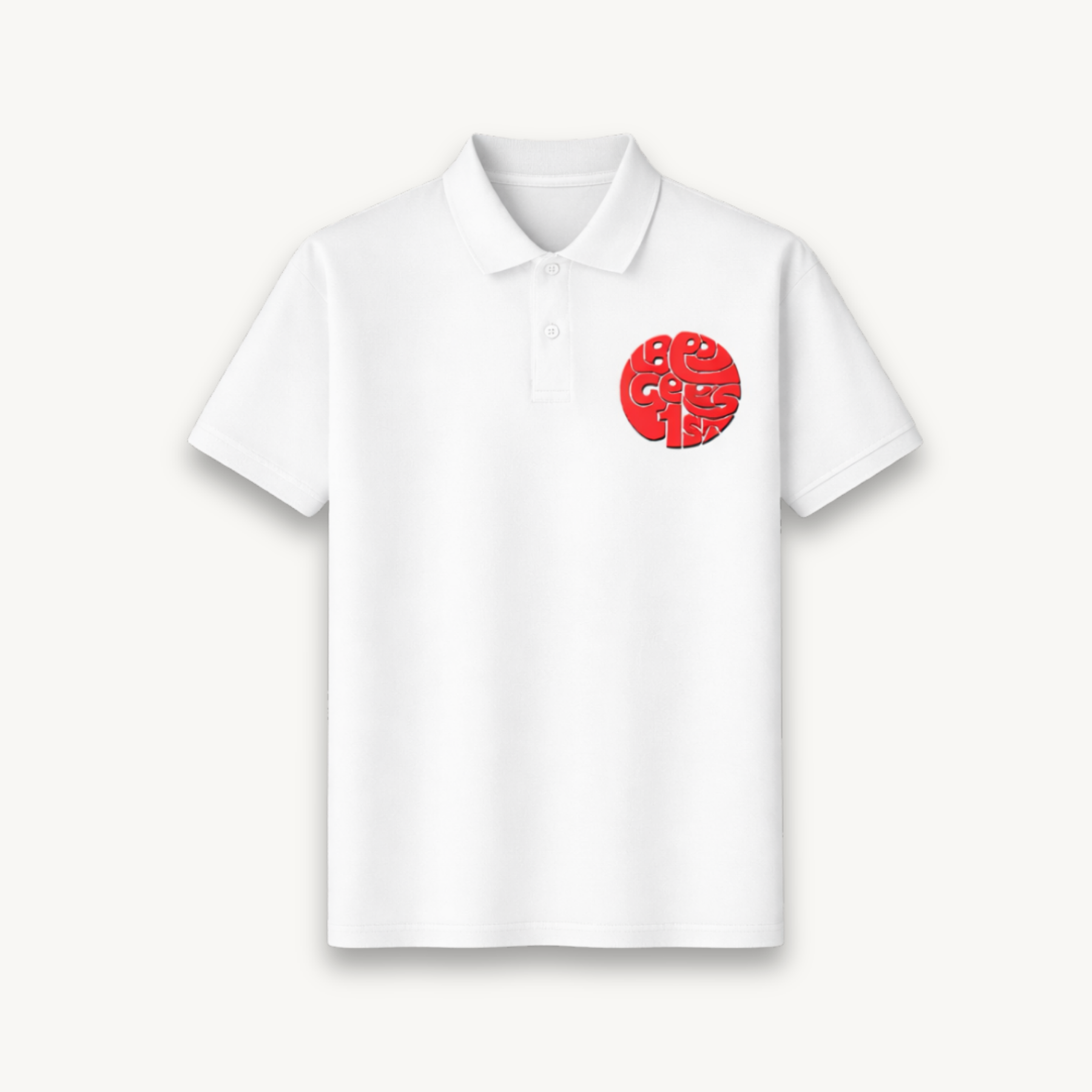 Bee Gees Classic 1st Logo White Polo Shirt