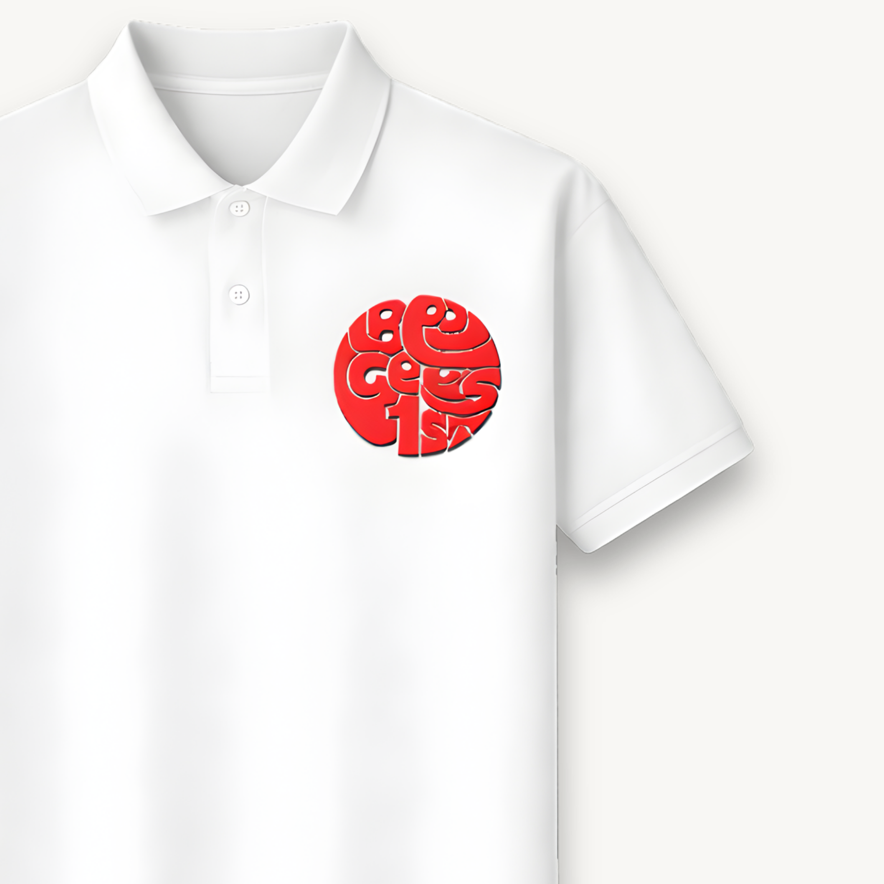 Bee Gees Classic 1st Logo White Polo Shirt