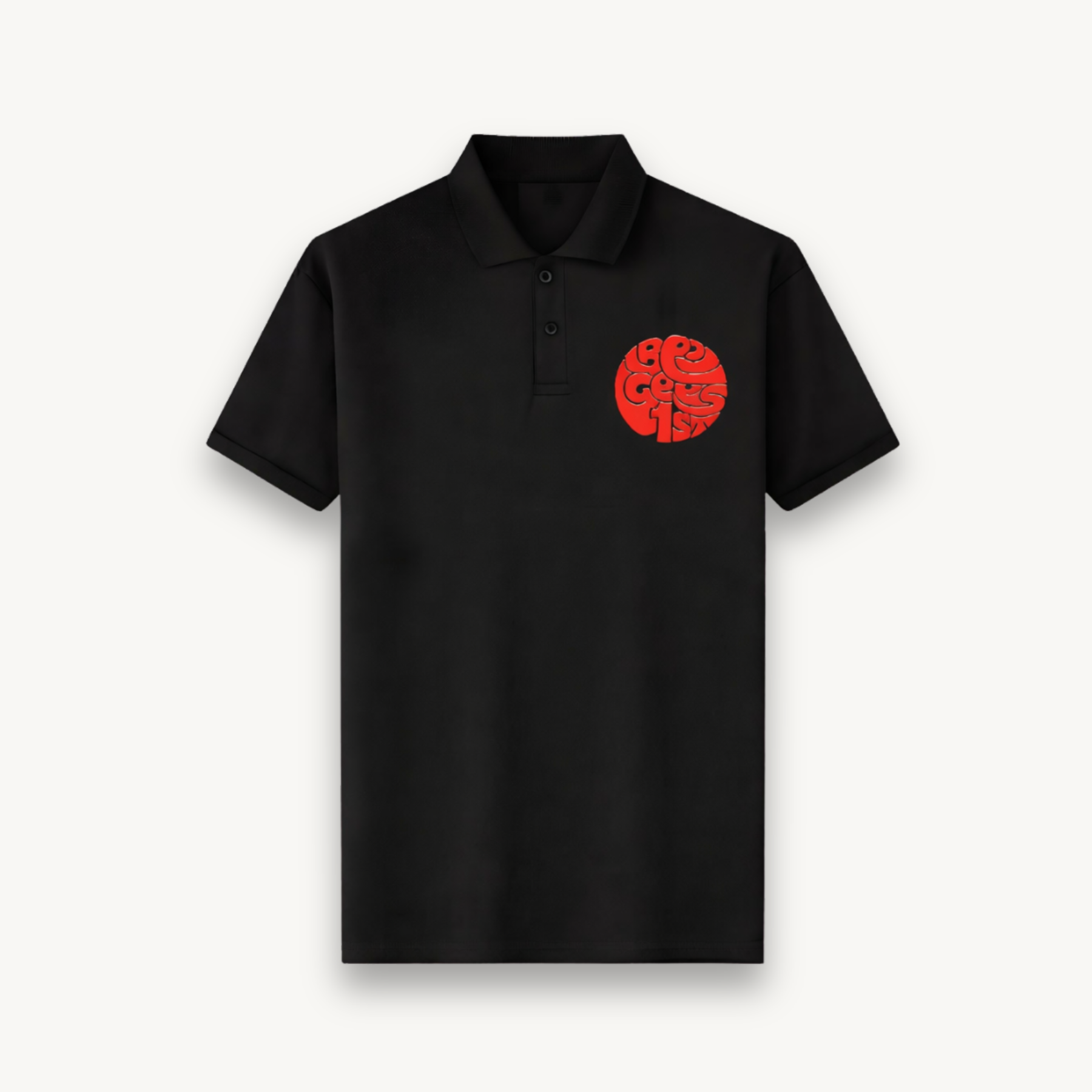 Bee Gees Classic 1st Logo Black Polo Shirt