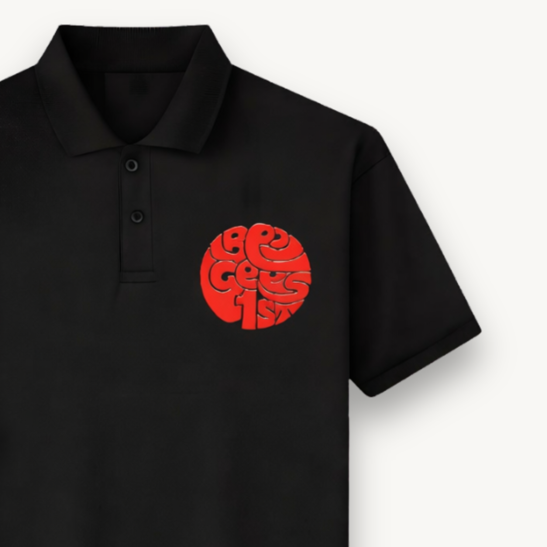 Bee Gees Classic 1st Logo Black Polo Shirt