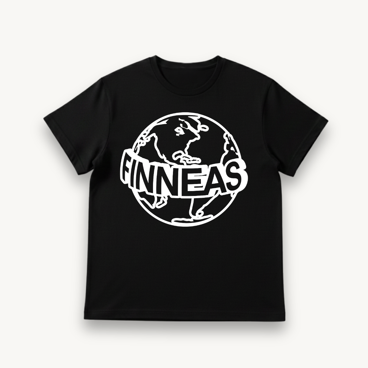 Finneas Globe Logo Black Regular Tee