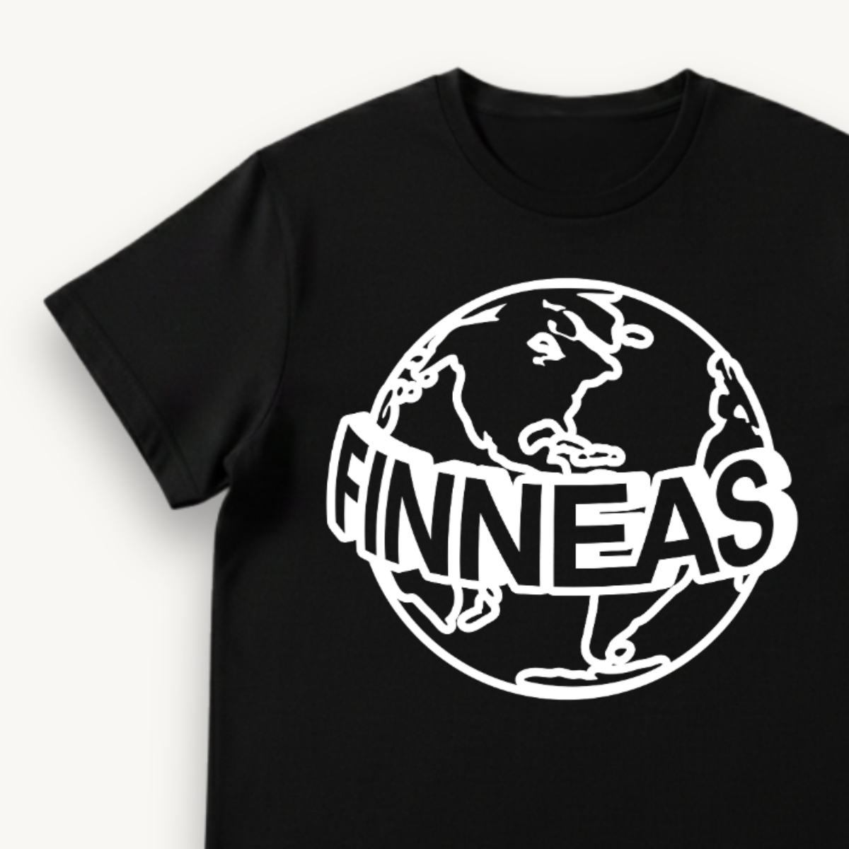 Finneas Globe Logo Black Regular Tee