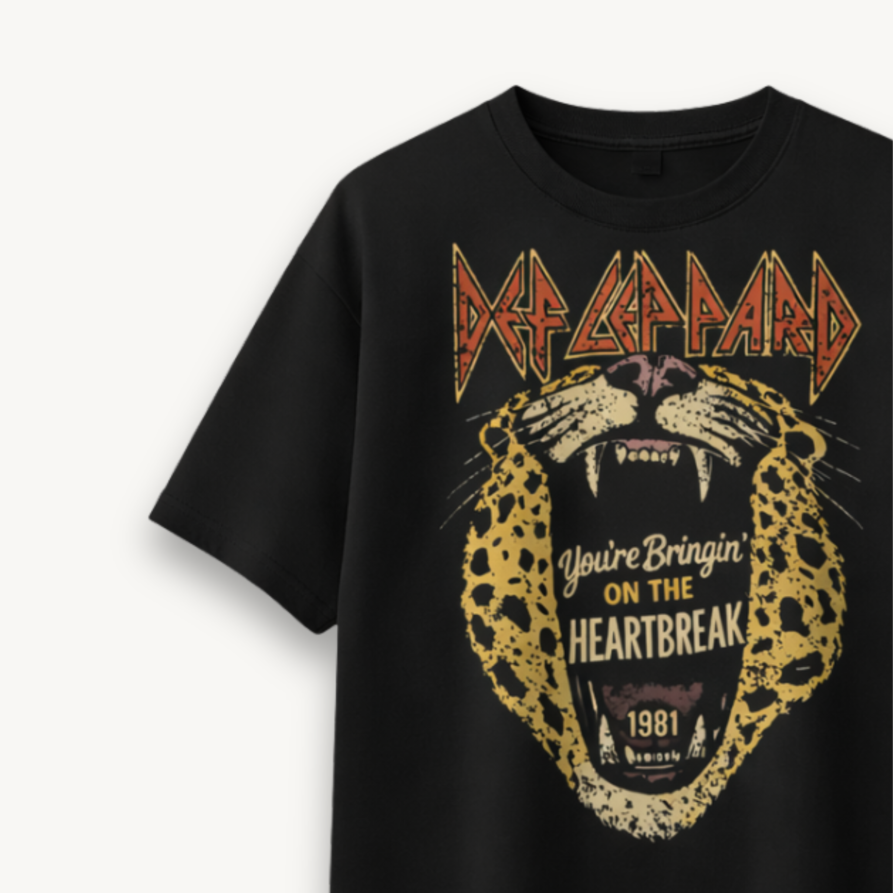 Def Leppard Bringin On The Heartbreak India '26 Black Relaxed Tee